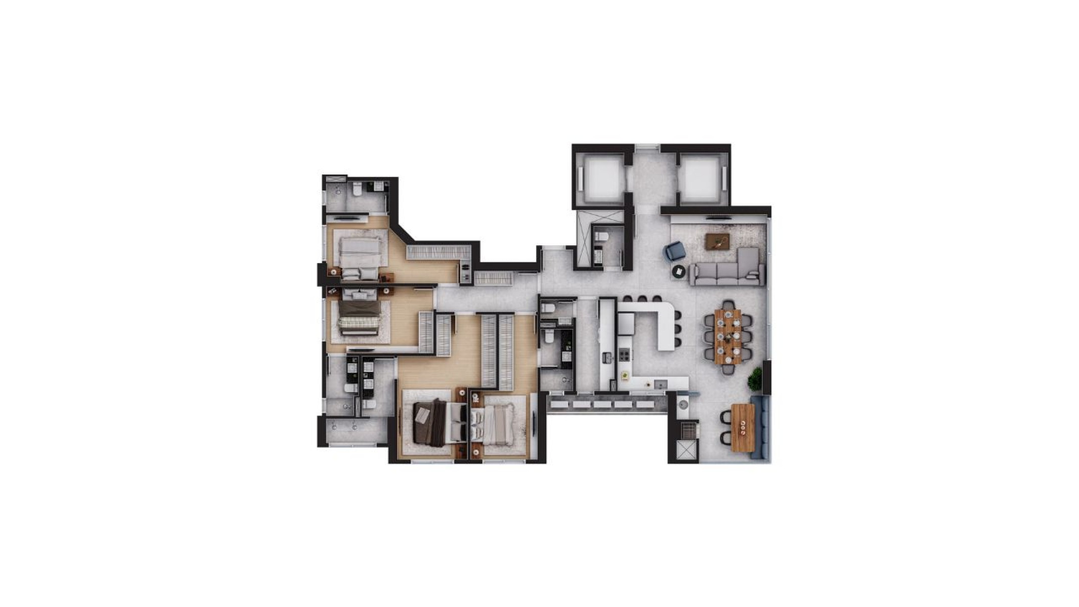 Apartamento com 4 Suítes no Meridian Tower no Centro em Balneário Camboriú - Planta