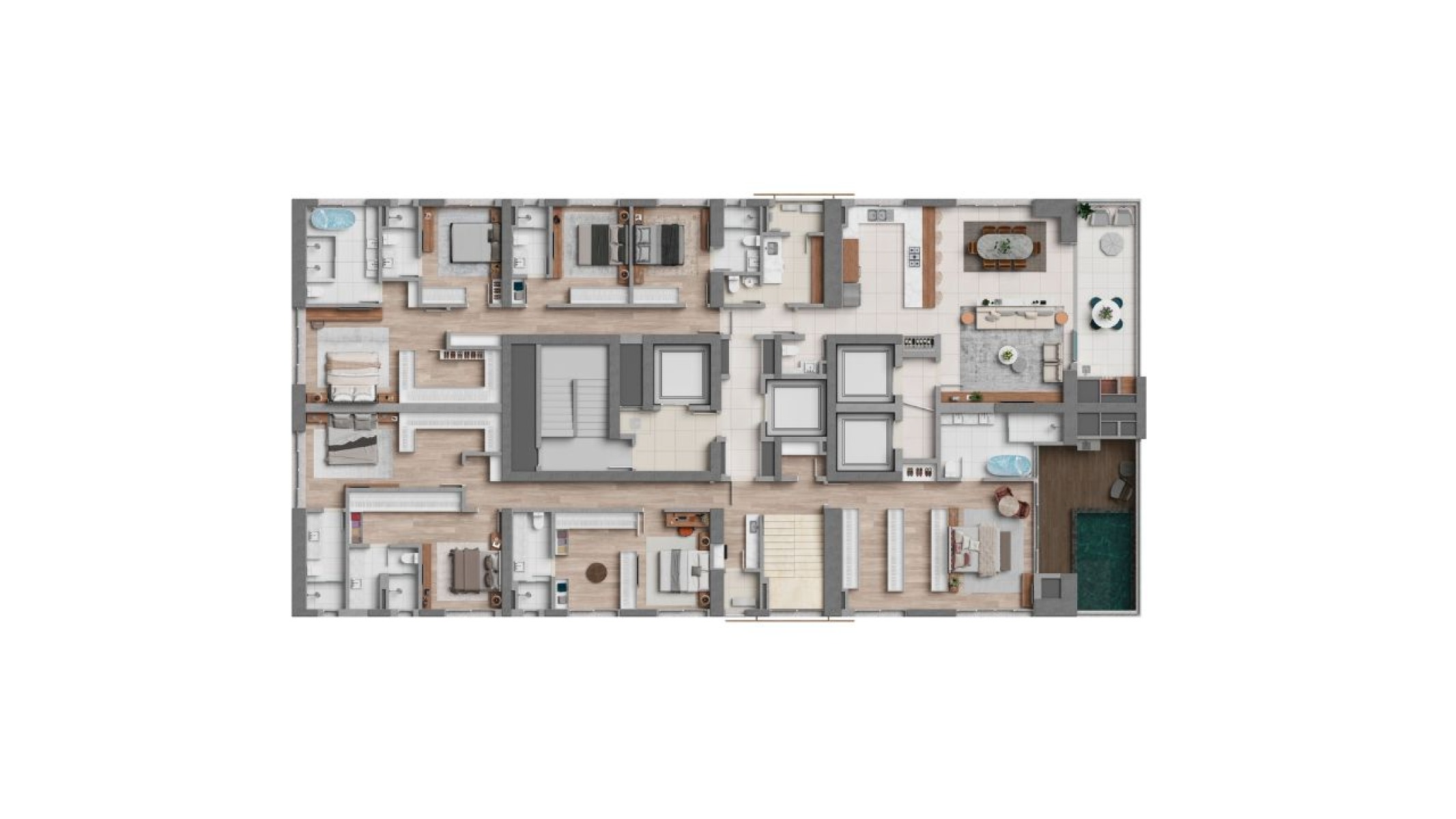Apartamento frente mar com 4 suítes no Edifício Hyde na Barra Sul de Balneário Camboriú - Planta