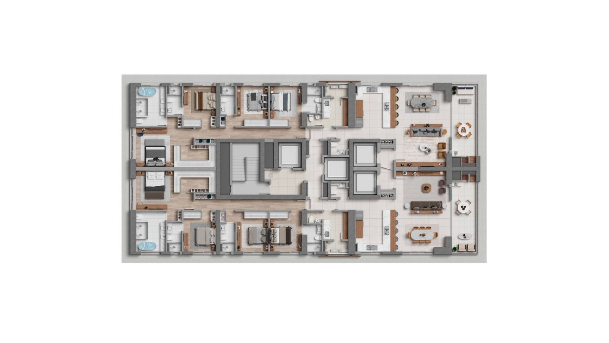 Apartamento na planta com 4 suítes no Edifício Hyde na Barra Sul em Balneário Camboriú - Planta