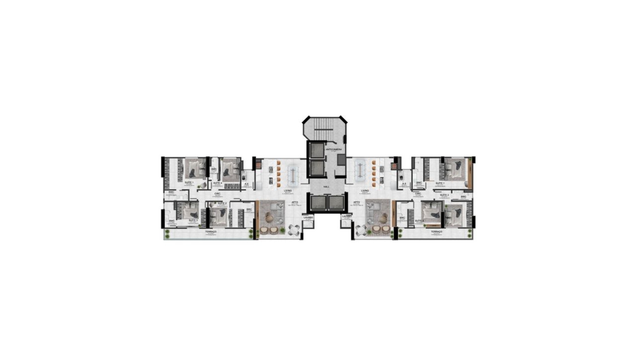 Apartamento com 3 suítes no Edifício Pericó na Barra Sul em Balneário Camboriú - Planta