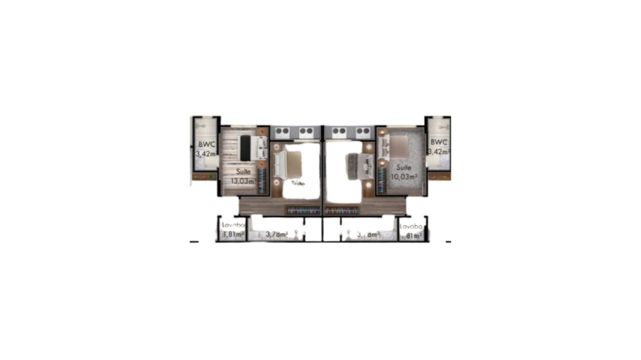 Apartamento 76m² com 2 Suítes no Edifício Clara Palace em Balneário Perequê, Porto Belo - Planta