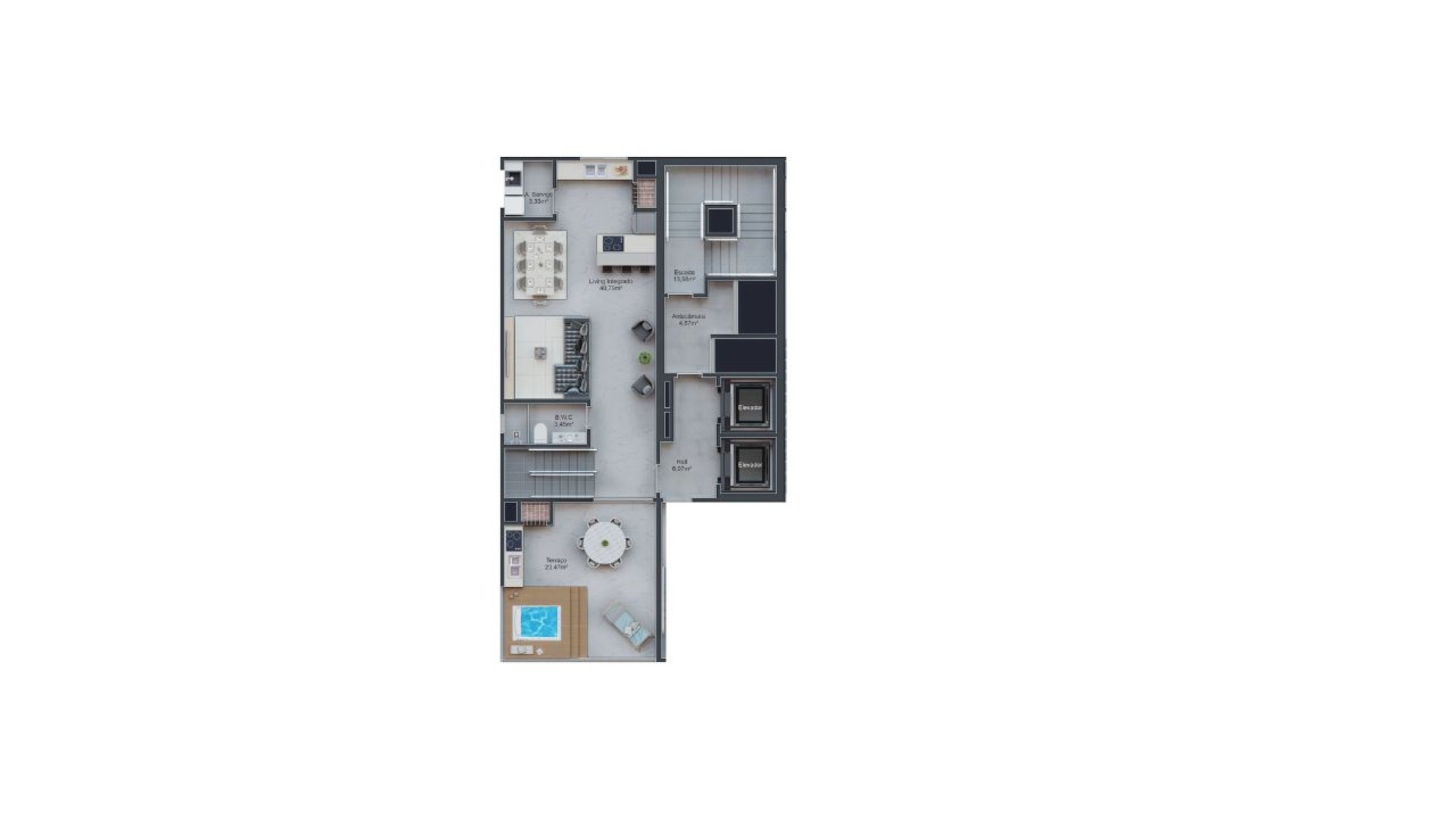 Apartamento duplex com 3 suítes no Edifício Prima Torre em Balneário Perequê, Porto Belo - Planta