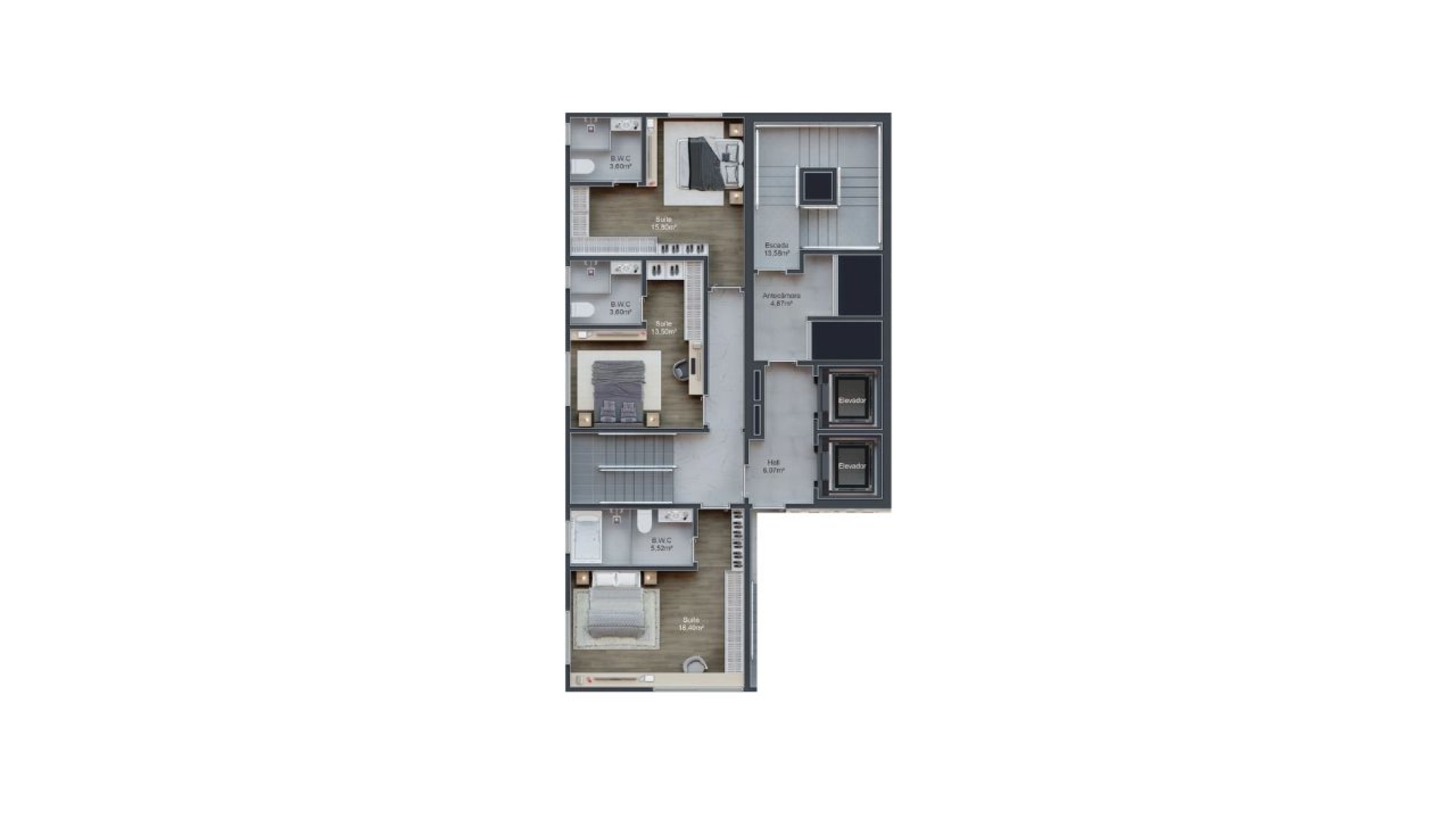 Apartamento duplex com 3 suítes no Edifício Prima Torre em Balneário Perequê, Porto Belo - Planta