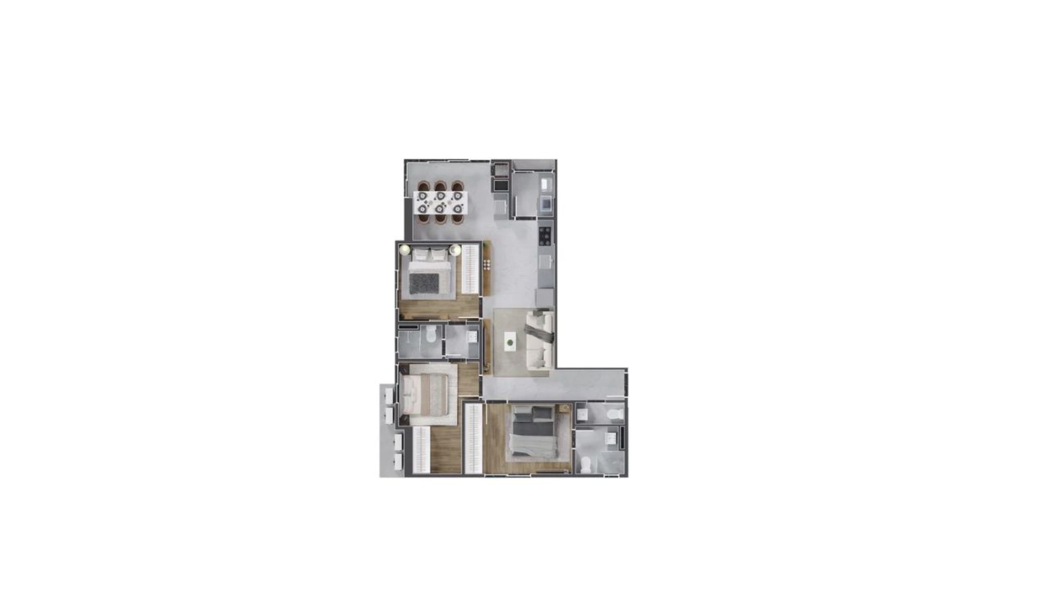 Apartamento com 2 quartos no Residencial Vogue Exclusive em Perequê, Porto Belo - Planta