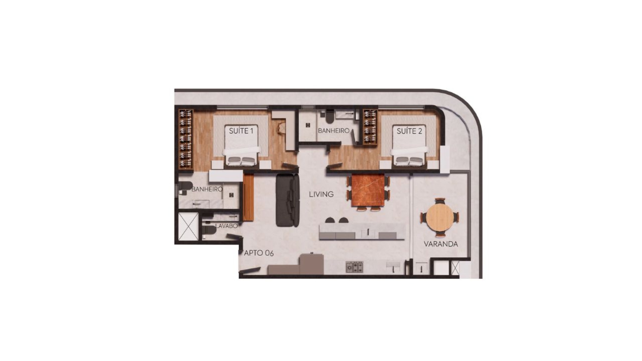 Apartamento com 2 Suítes, 84,77m² no Brava Green na Praia Brava em Itajaí - Planta