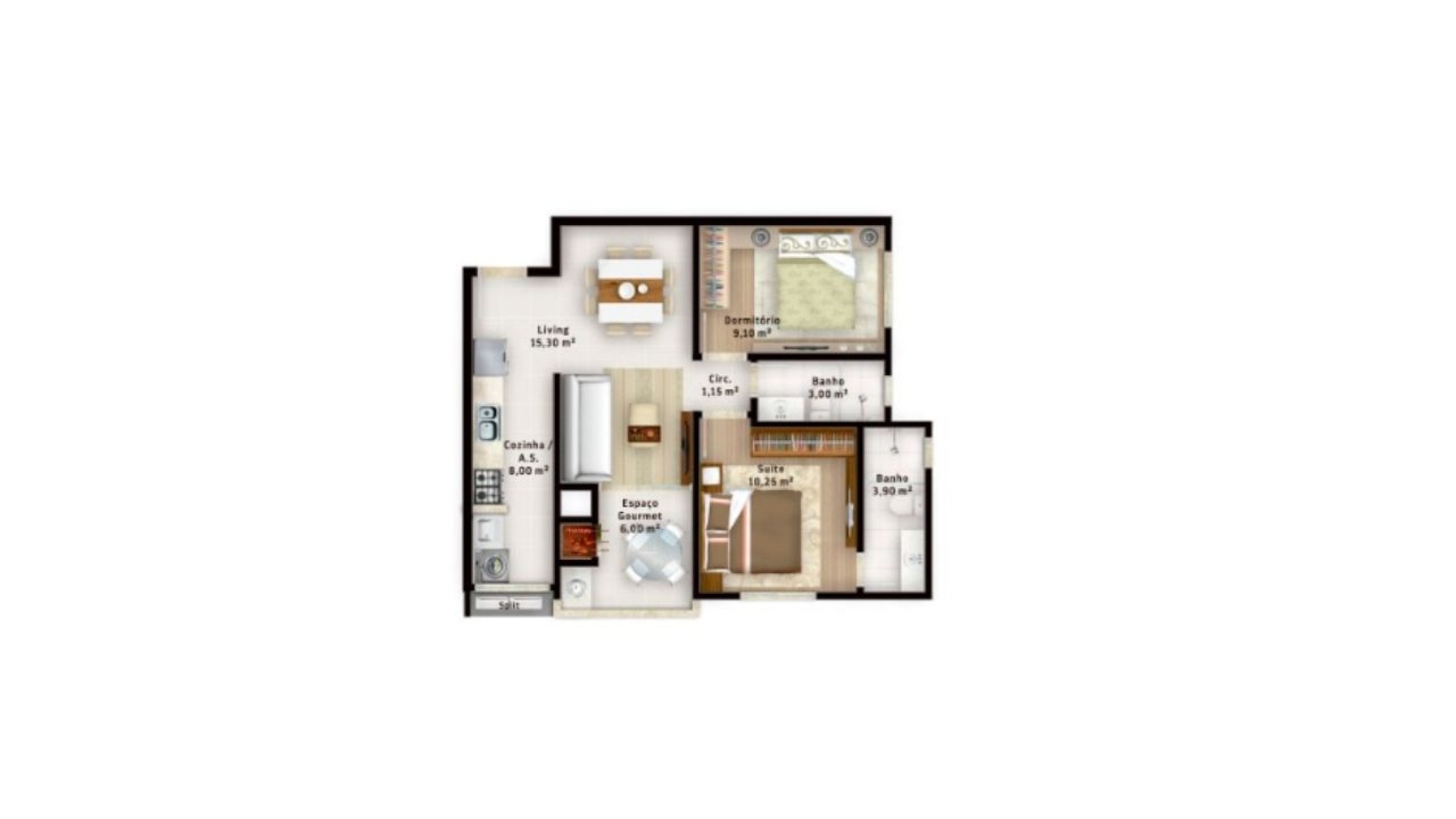 Apartamento com 2 quartos no Edifício Blue View no Morretes em Itapema - Planta