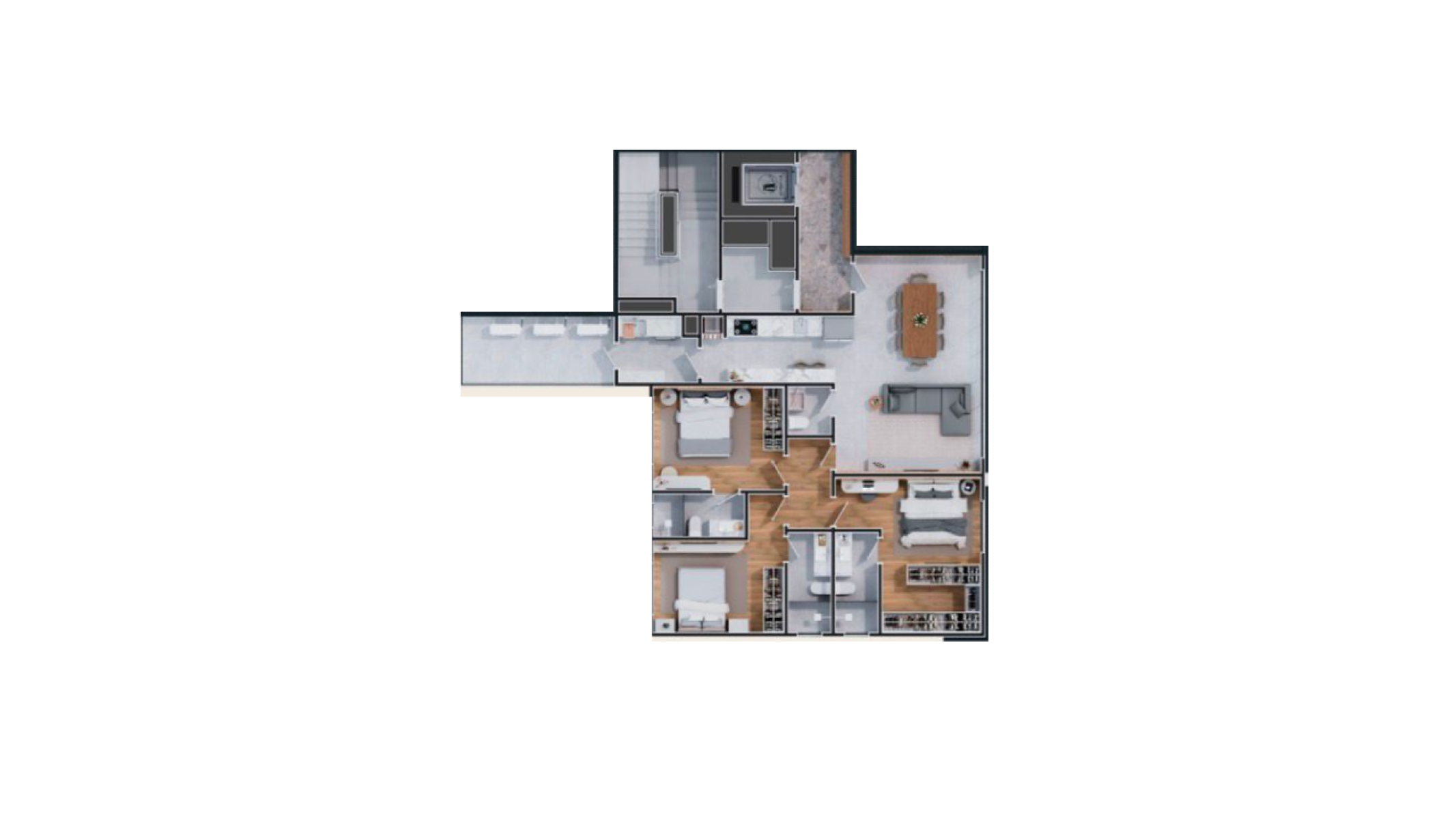 Apartamento com 3 Suítes no Bistrol Home no Centro de Balneário Camboriú - Planta