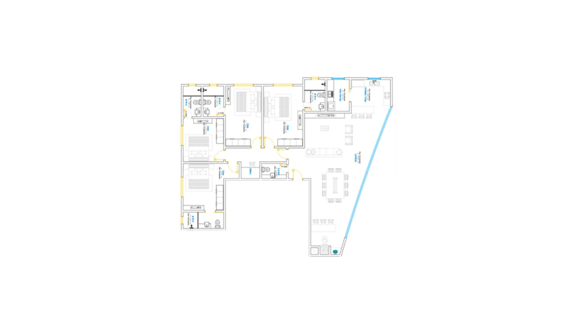Apartamento com 4 suítes no Edifício Riverside no Centro de Itapema - Planta