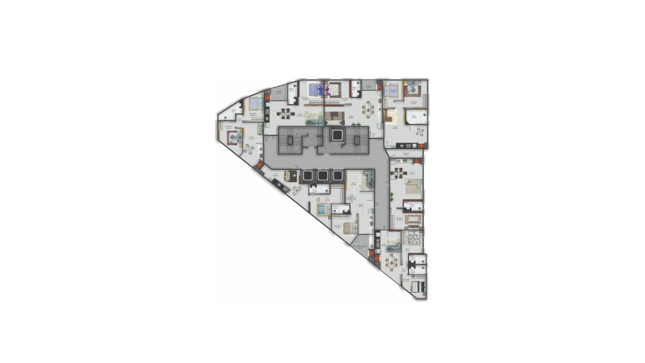 Apartamento com 2 Dormitórios no Fontainebleau Flats no Centro em Itapema - Planta