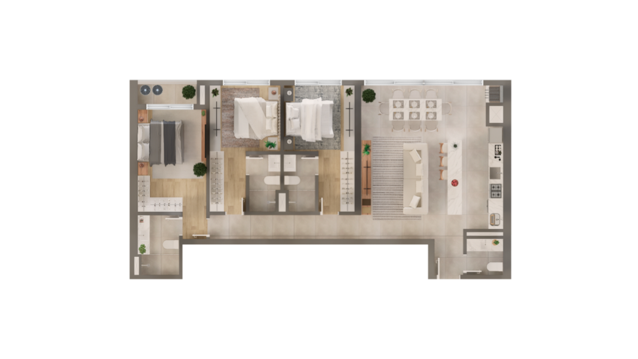 Apartamento 113m² com 3 Suítes no Lagom Perequê em Balneário Perequê, Porto Belo - Planta