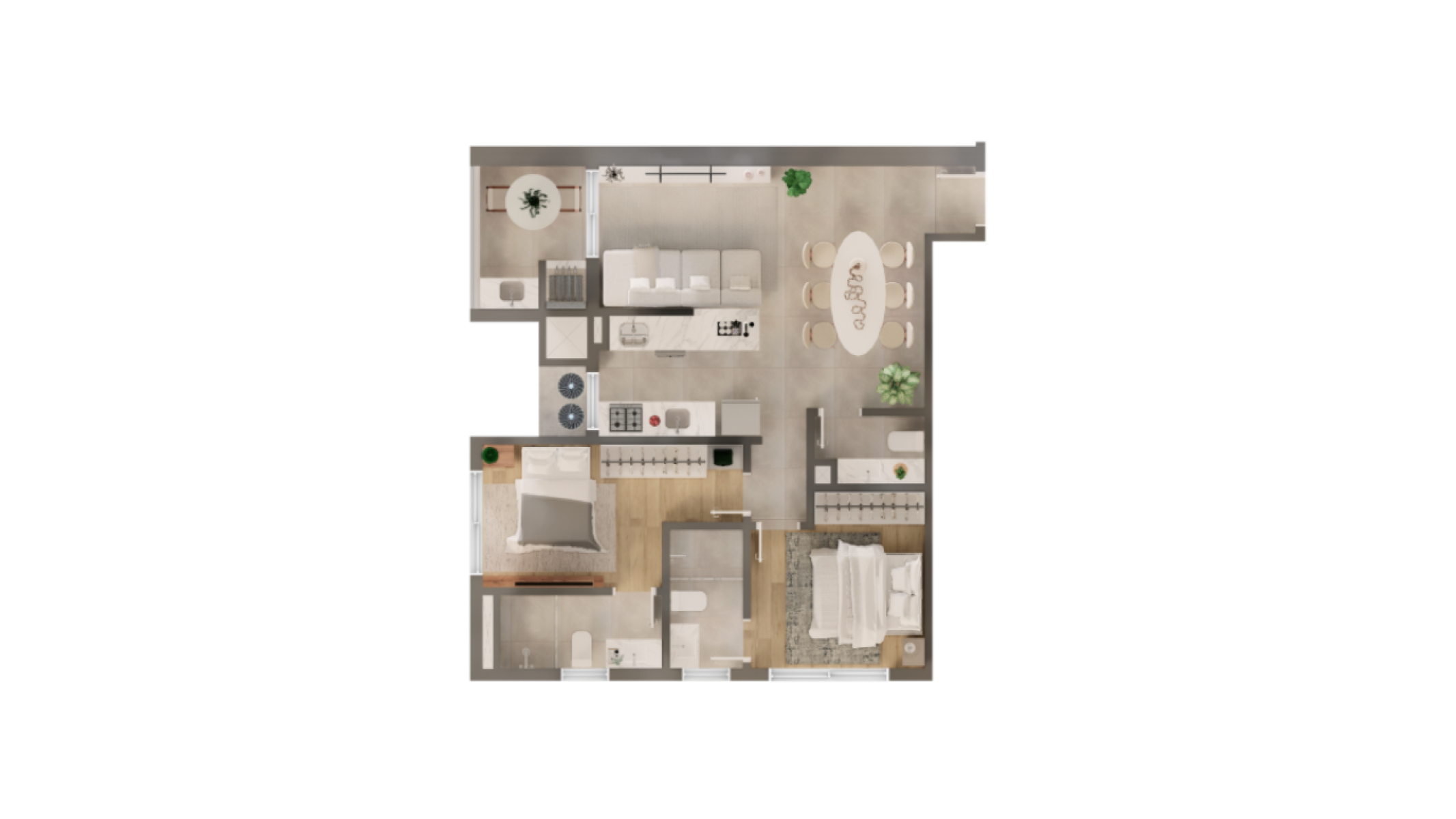 Apartamento com 2 Suítes no Lagom Perequê Mirra em Porto Belo - Planta