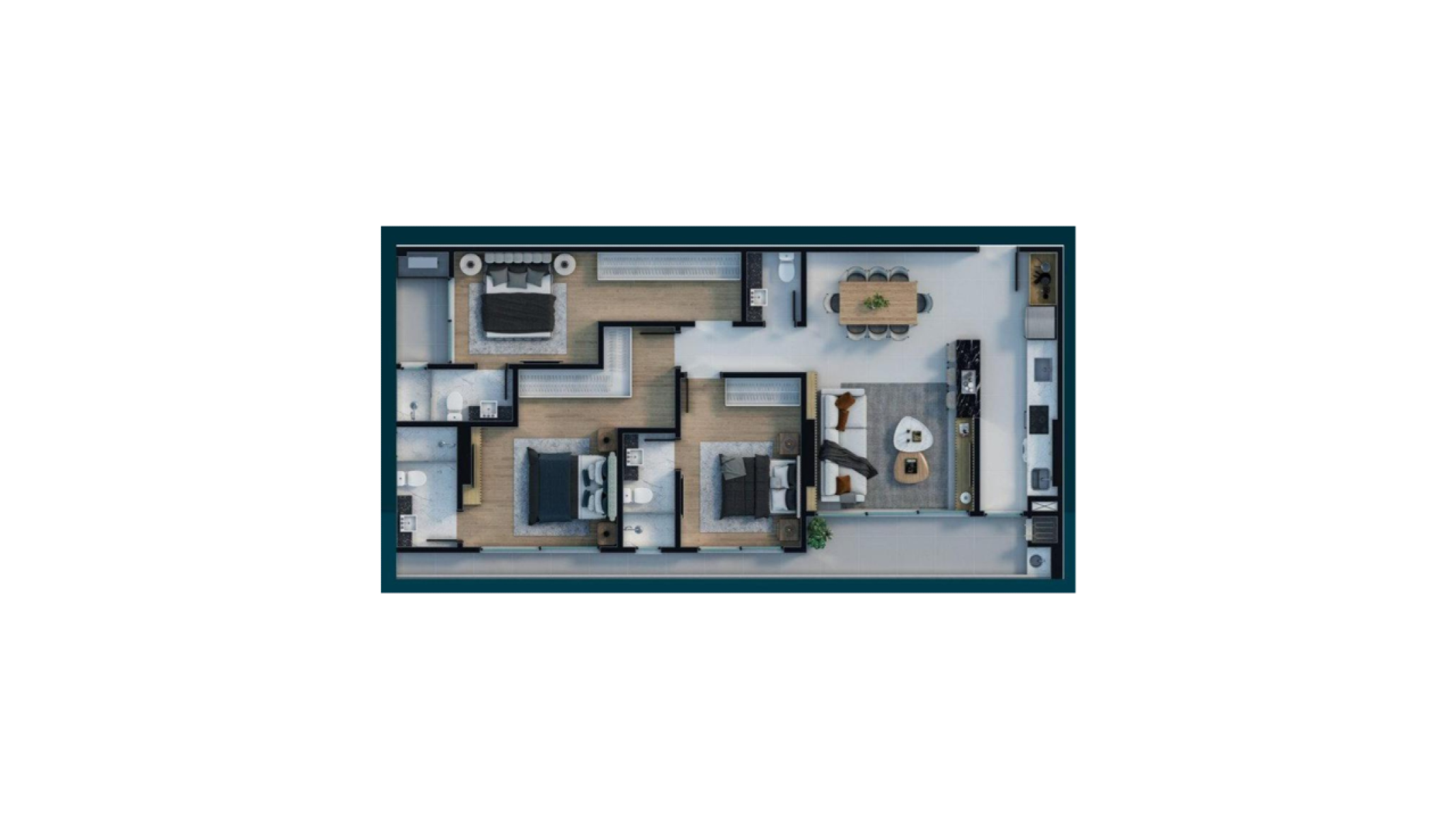 Apartamento com 3 Suítes no Diamond Hill Residence em Balneário Perequê, Porto Belo - Planta