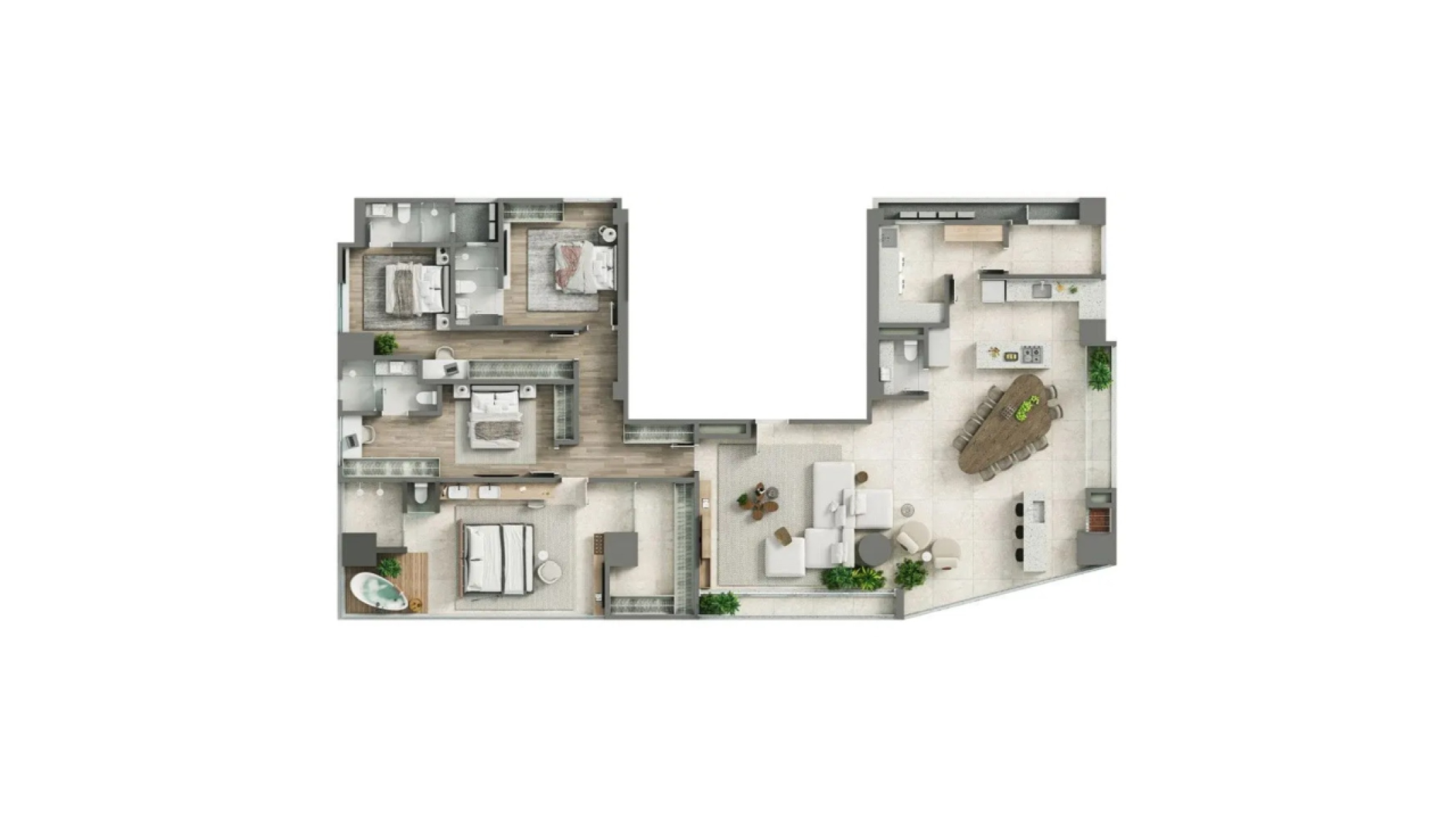 Apartamento com 4 suítes no Redentor Residencial no Centro de Itapema - Planta