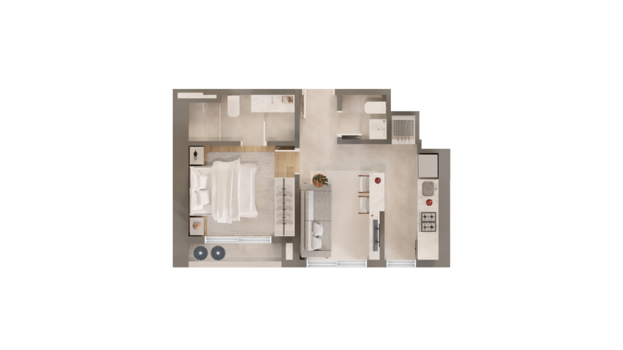 Loft com 1 Suíte no Lagom Perequê em Porto Belo - Planta
