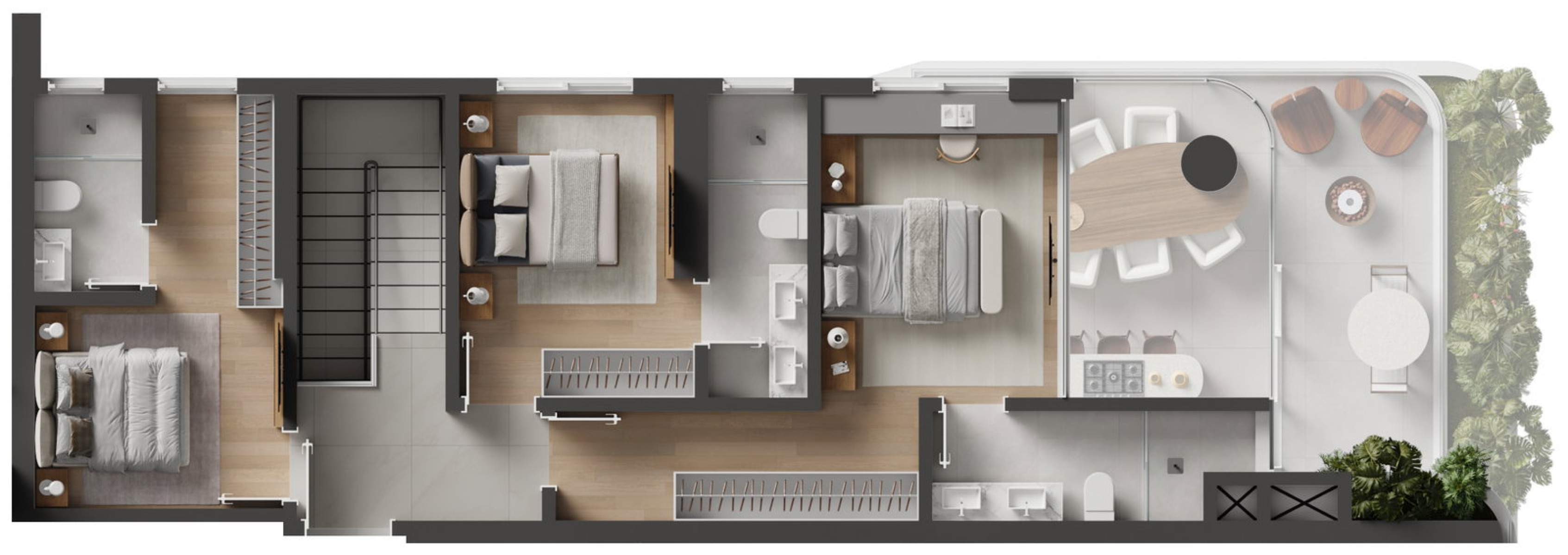 Apartamento com 4 Suítes no Baker's Bay em Perequê, Porto Belo - Planta