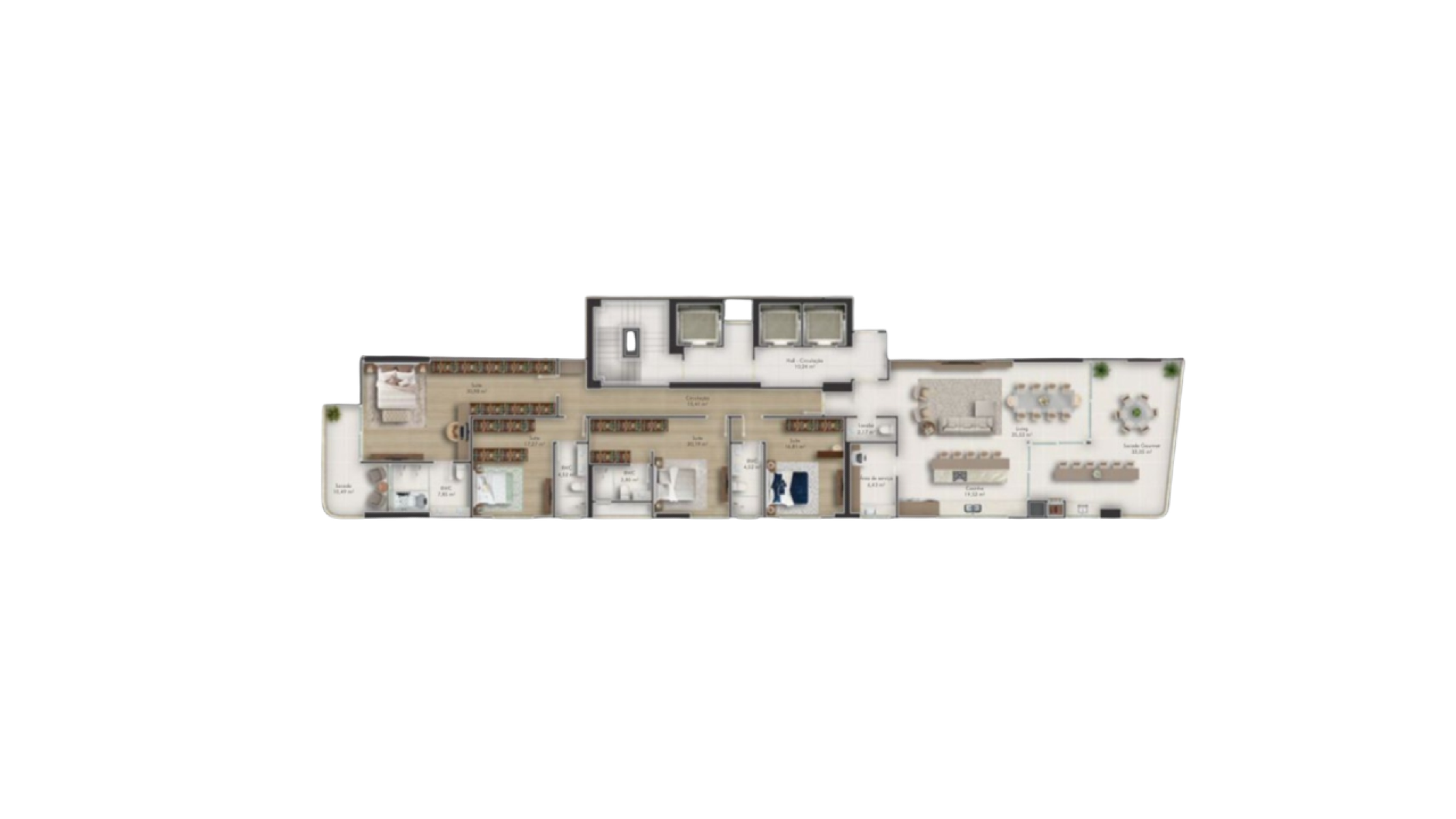 Apartamento com 4 Suítes no Edifício Legend Vila Rica Frente Mar na Meia Praia em Itapema - Planta