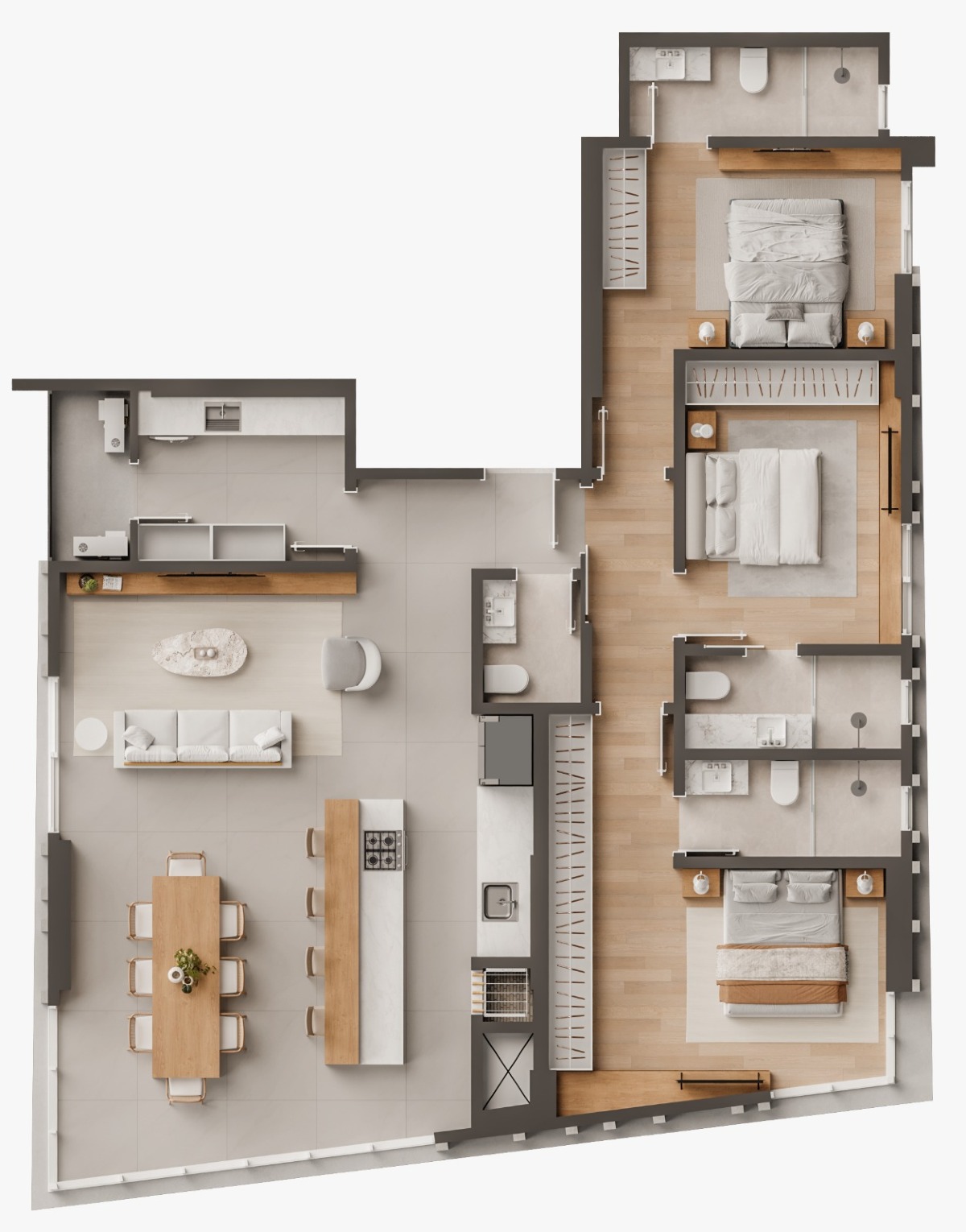 Apartamento com 3 Suítes no Essenza em Perequê, Porto Belo - Planta