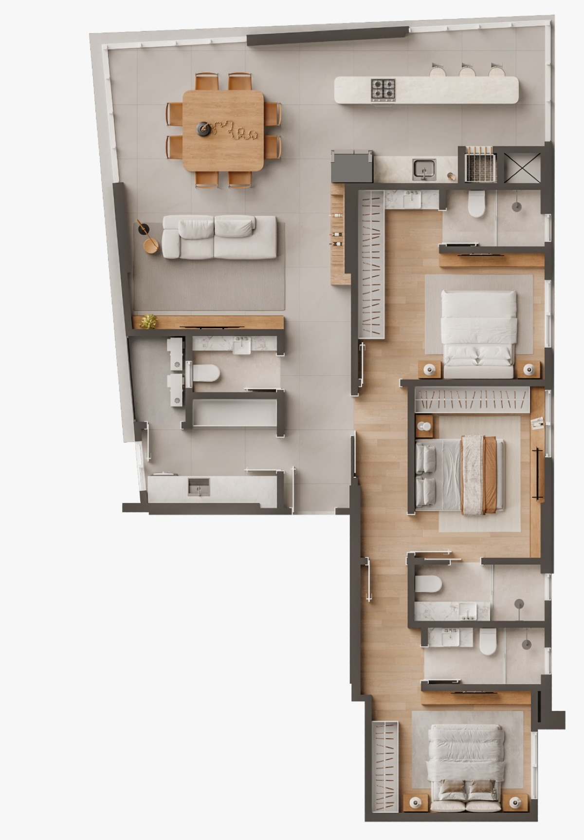 Apartamento com 3 Suítes no Essenza no Perequê, Porto Belo - Planta
