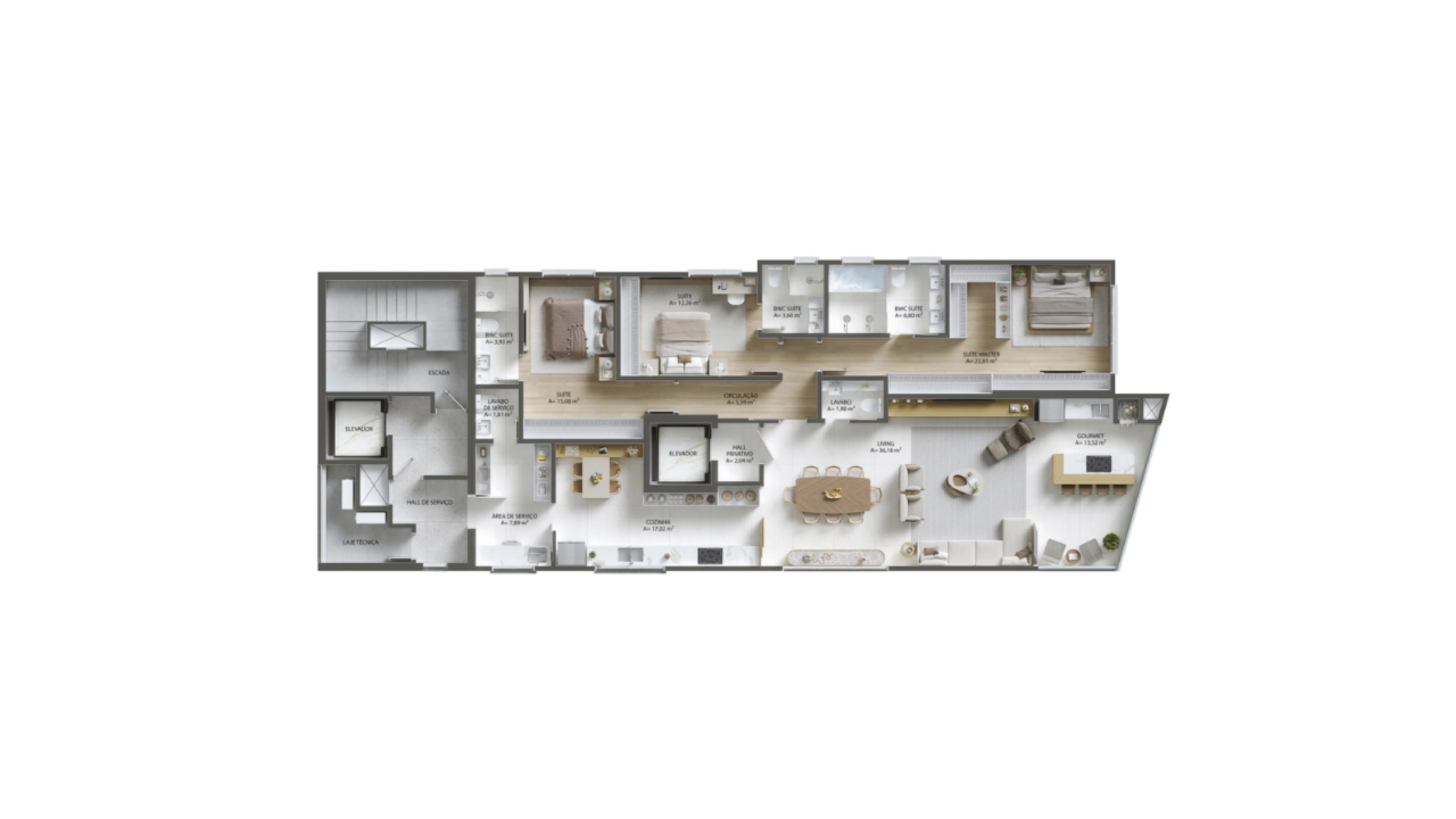 Apartamento com 3 Suítes no Frontemare Residencial no Bairro Fazenda em Itajaí - Planta