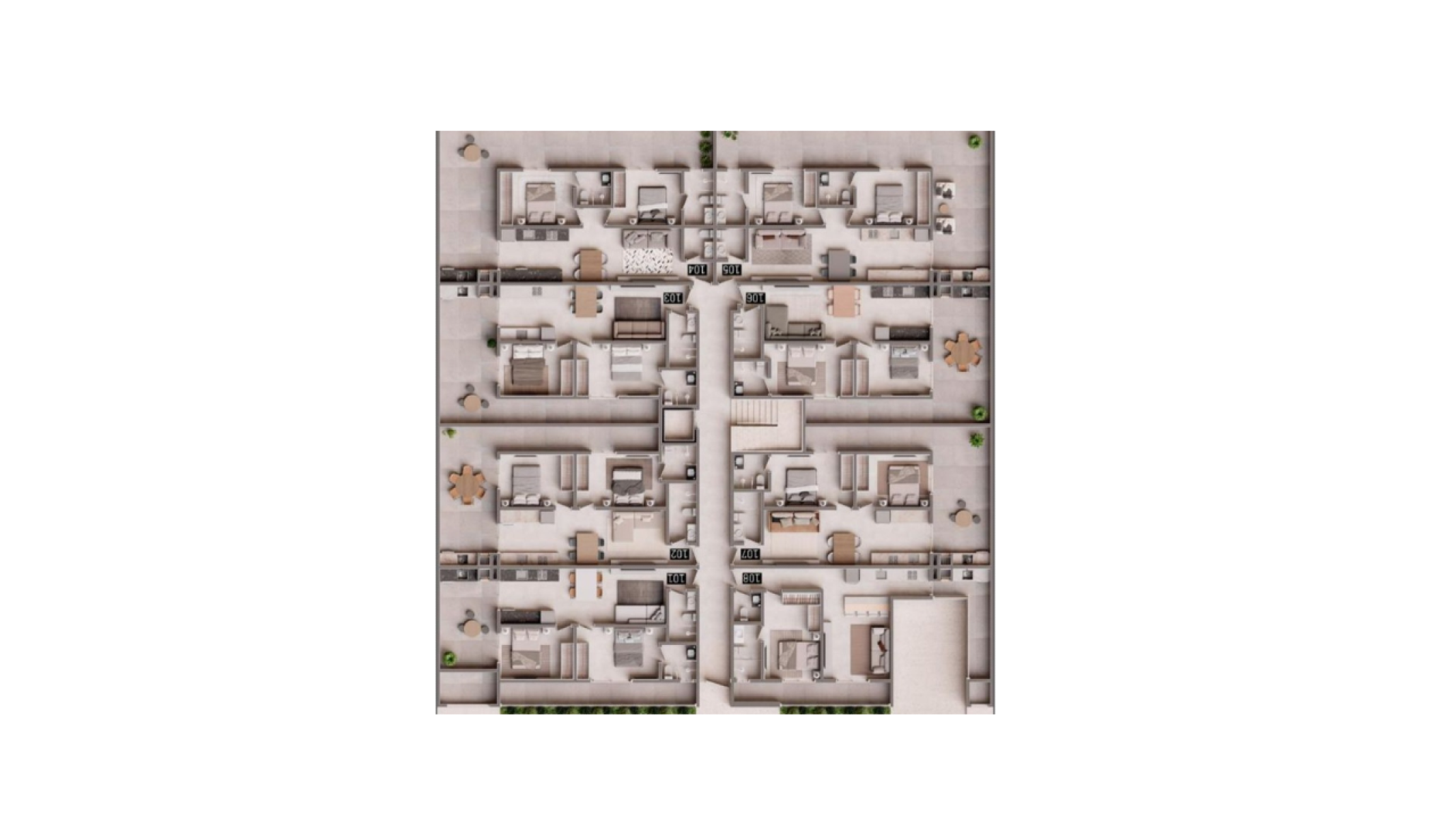 Apartamento Garden com 2 suítes no Edifício Arte Fhobus na Praia dos Amores em Balneário Camboriú - Planta