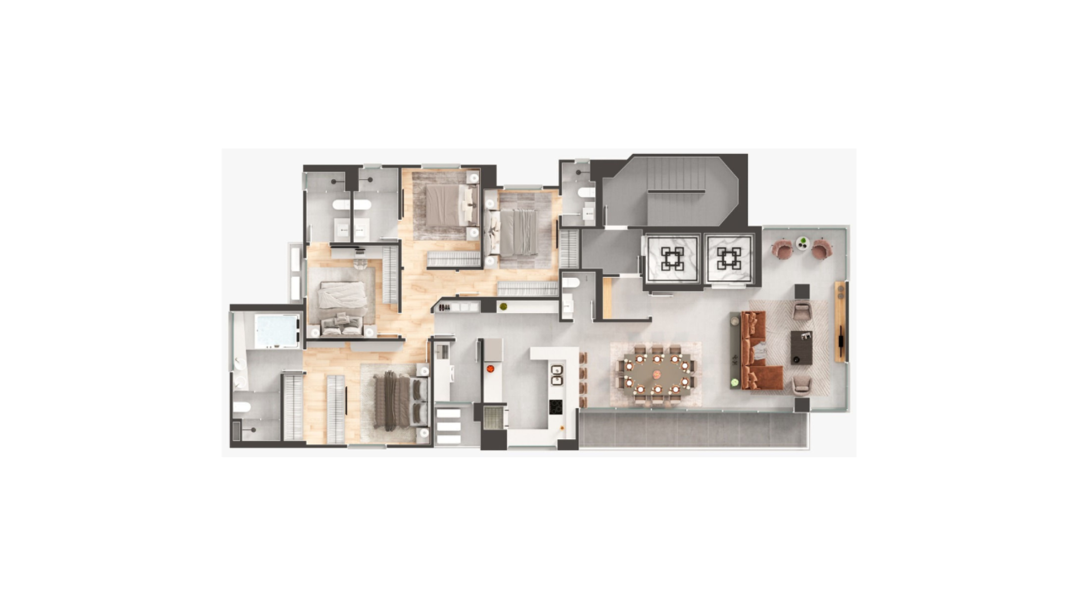 Apartamento com 04 suítes no Edifício Sparkling Wine Residence no Centro em Balneário Camboriú - Planta