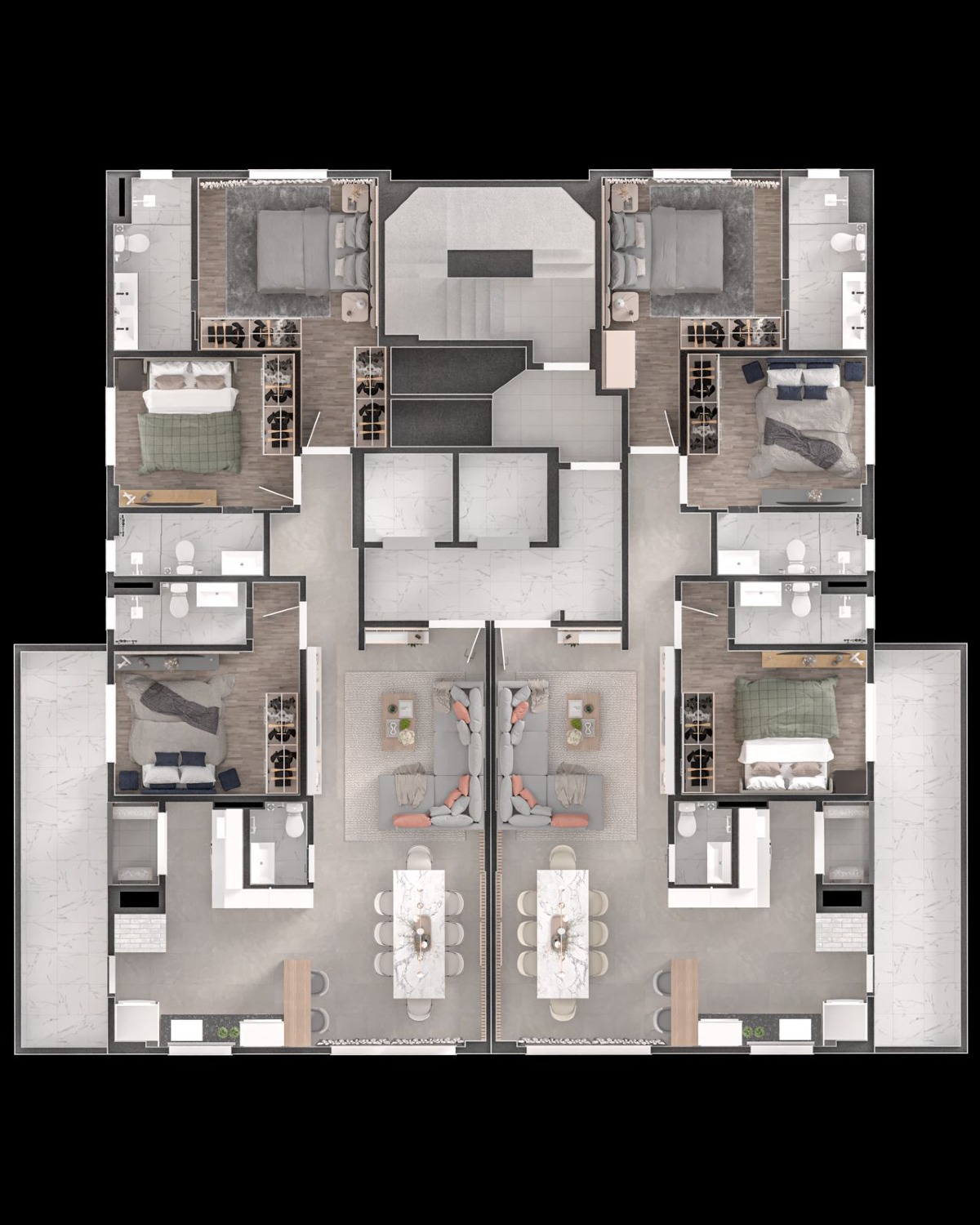 Apartamento com 3 Suítes no Edifício Sancho Residence no Centro de Balneário Camboriú - Planta
