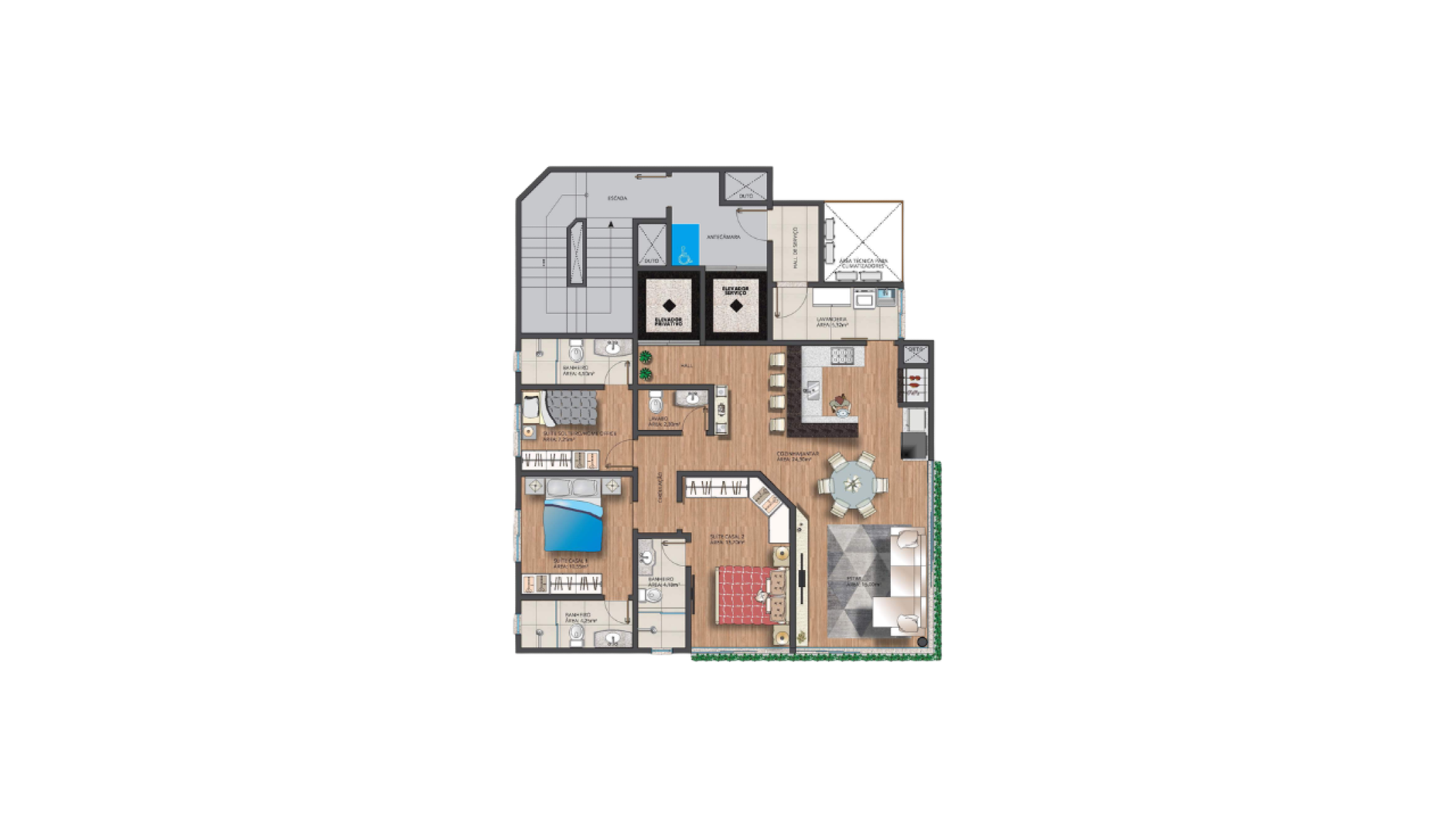 Apartamento com 3 Suítes no Next Barra Norte no Pioneiros em Balneário Camboriú - Planta