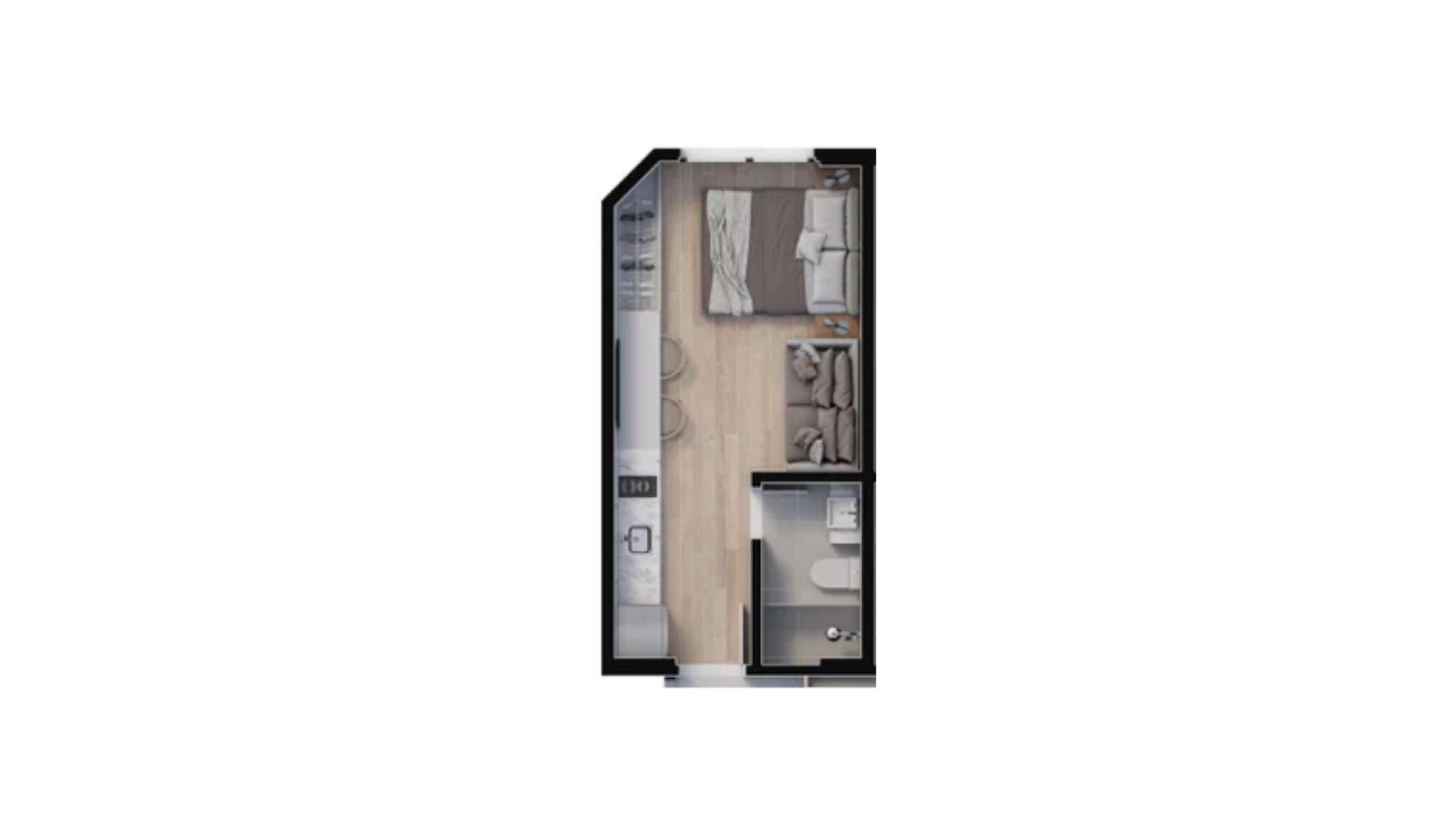 Studio na planta no Upper Smart Home no Bairro São João em Itajaí - Planta