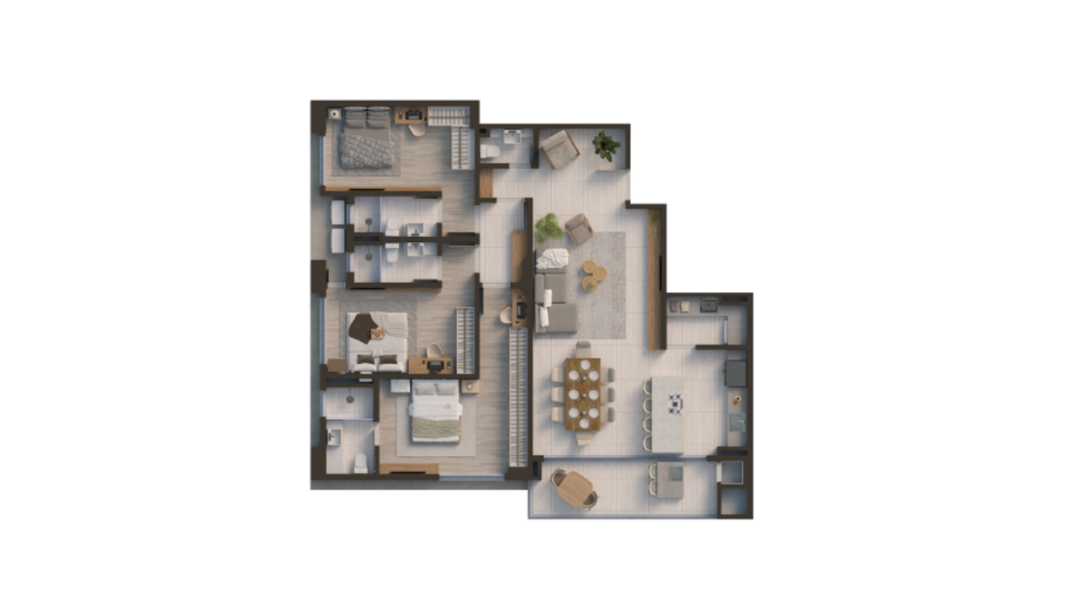 Apartamento com 3 Suítes no Reserva Japandi na Praia Brava em Itajaí - Planta
