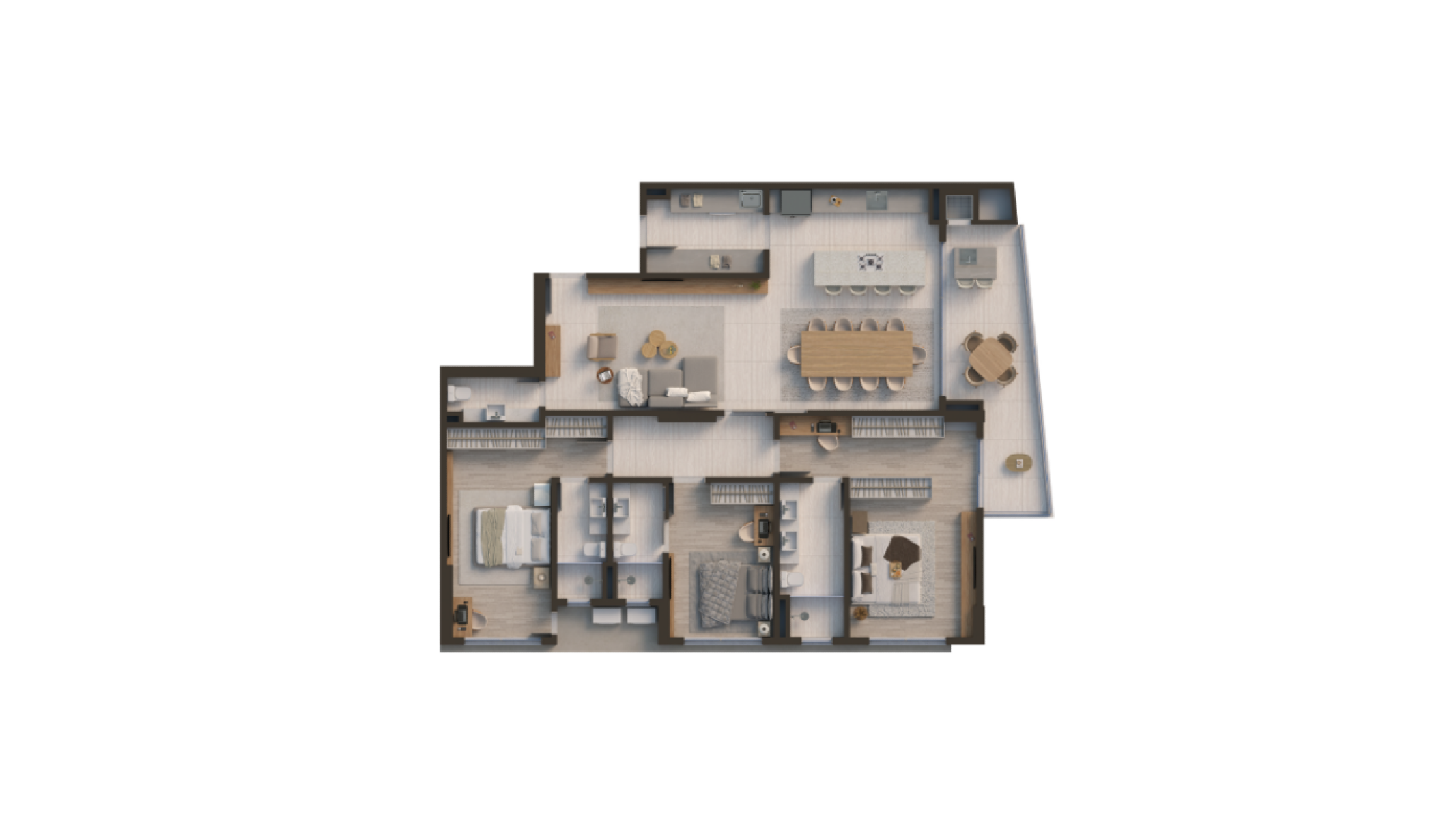 Apartamento Exclusivo com 4 Suítes no Reserva Japandi na Praia Brava em Itajaí - Planta