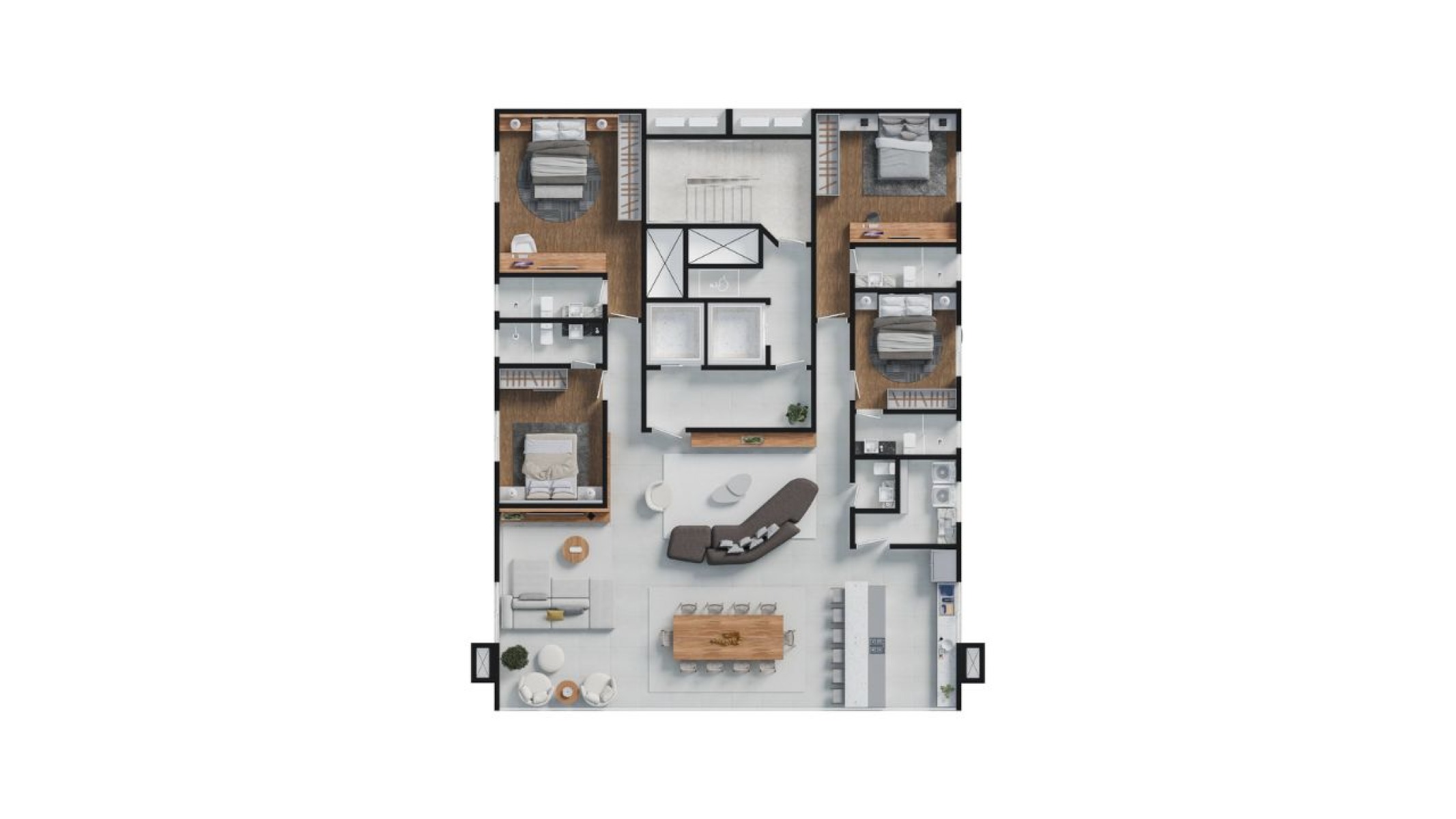 Apartamento com 4 Suítes no NF Reference no Centro de Balneário Camboriú - Planta