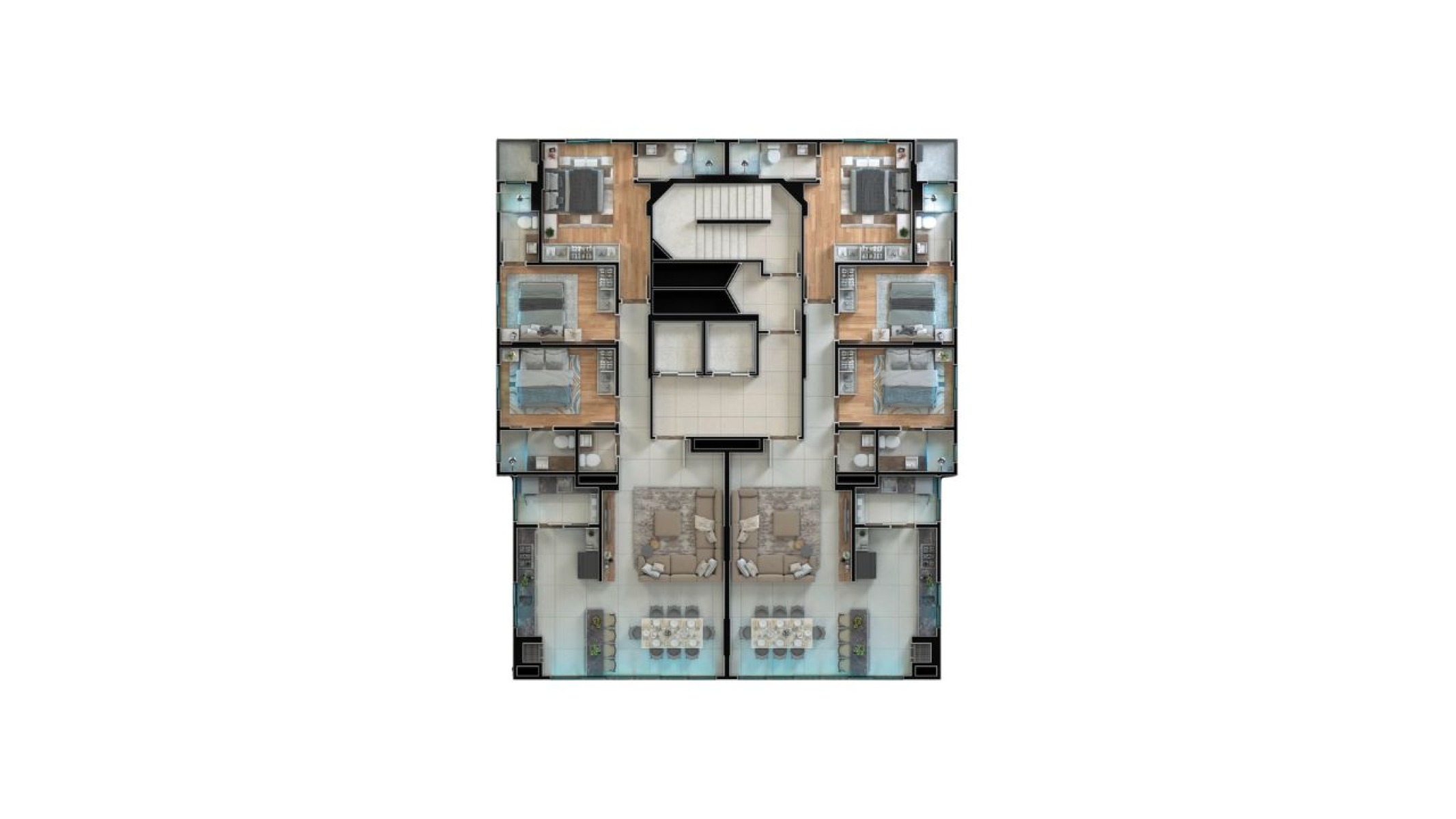 Apartamento com 3 Suítes no Edifício Terraço Boa Vista no Centro de Balneário Camboriú - Planta