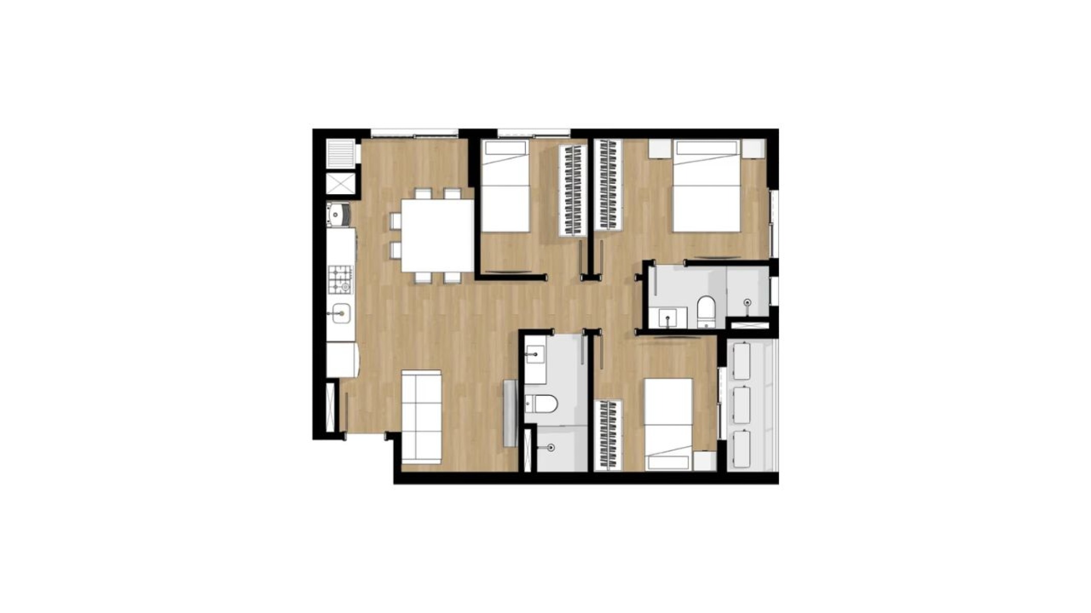 Apartamento com 3 Quartos no Portovelas no Bairro São João em Itajaí - Planta
