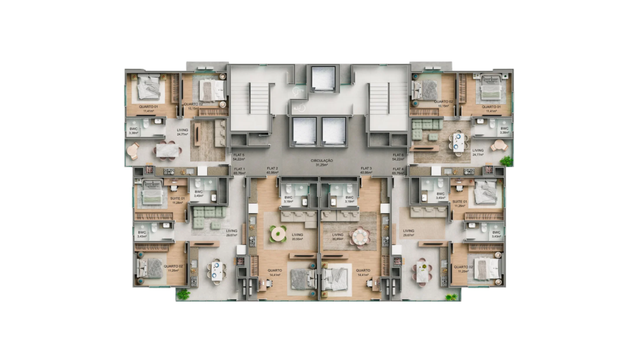 Apartamento com 2 Quartos no Edifício Sytonia na Meia Praia em Itapema - Planta