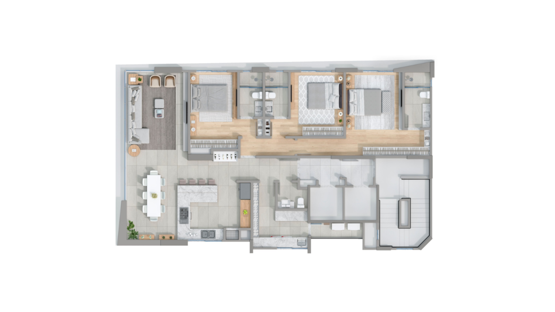 Apartamento com 3 suítes no Edifício DOM no Centro em Balneário Camboriú - Planta