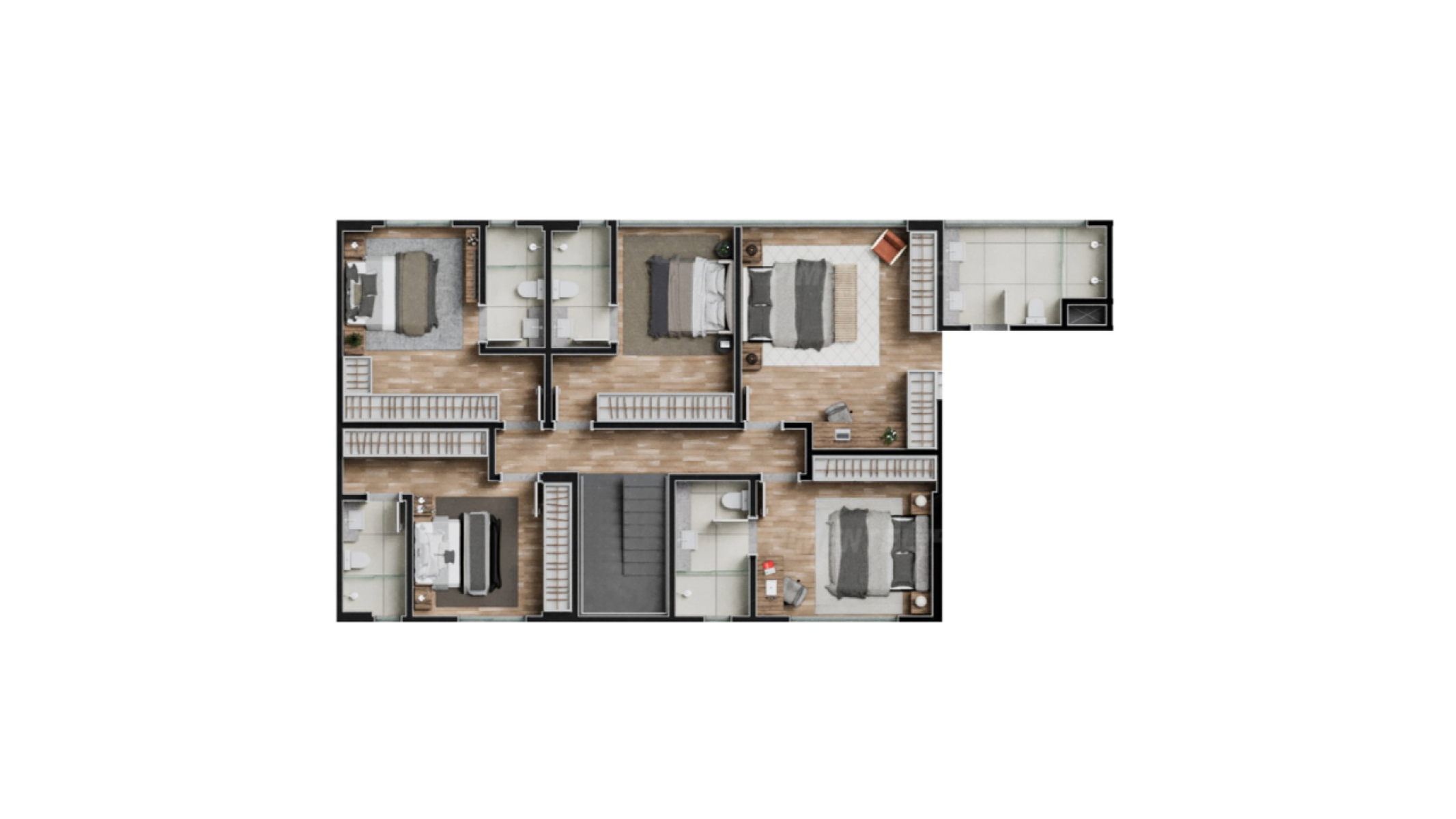 Apartamento Duplex na Planta com 5 Suítes no Edifício Simphony no Centro de Balneário Camboriú - Planta