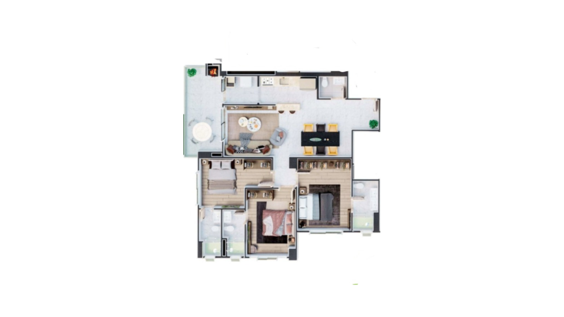 Apartamento com 3 Suítes no Edifício Reserva do Arvoredo em Porto Belo - Planta