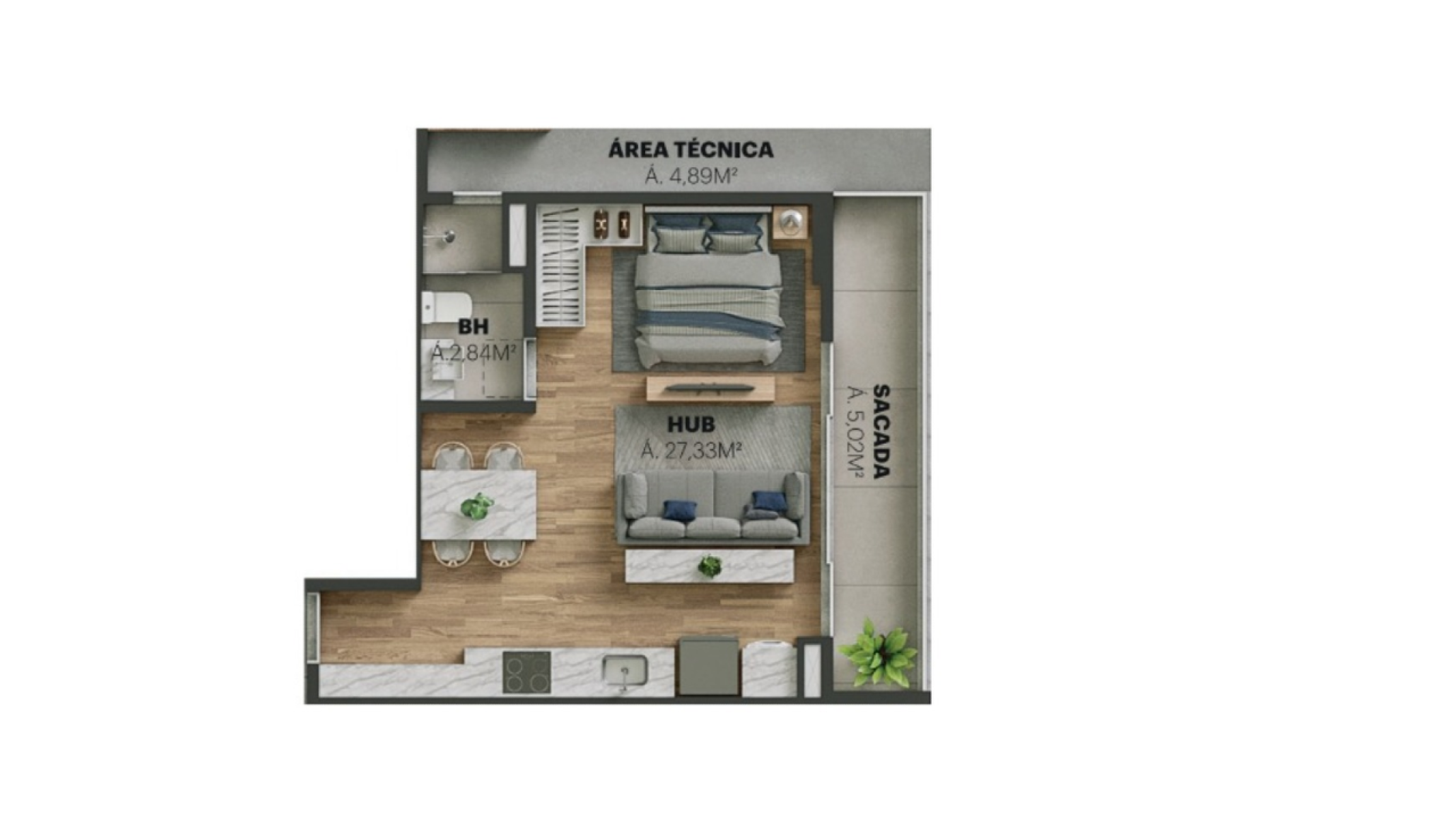 Studio a venda com 1 dormitório no Edificio Voz Viva Park em Porto Belo  - Planta