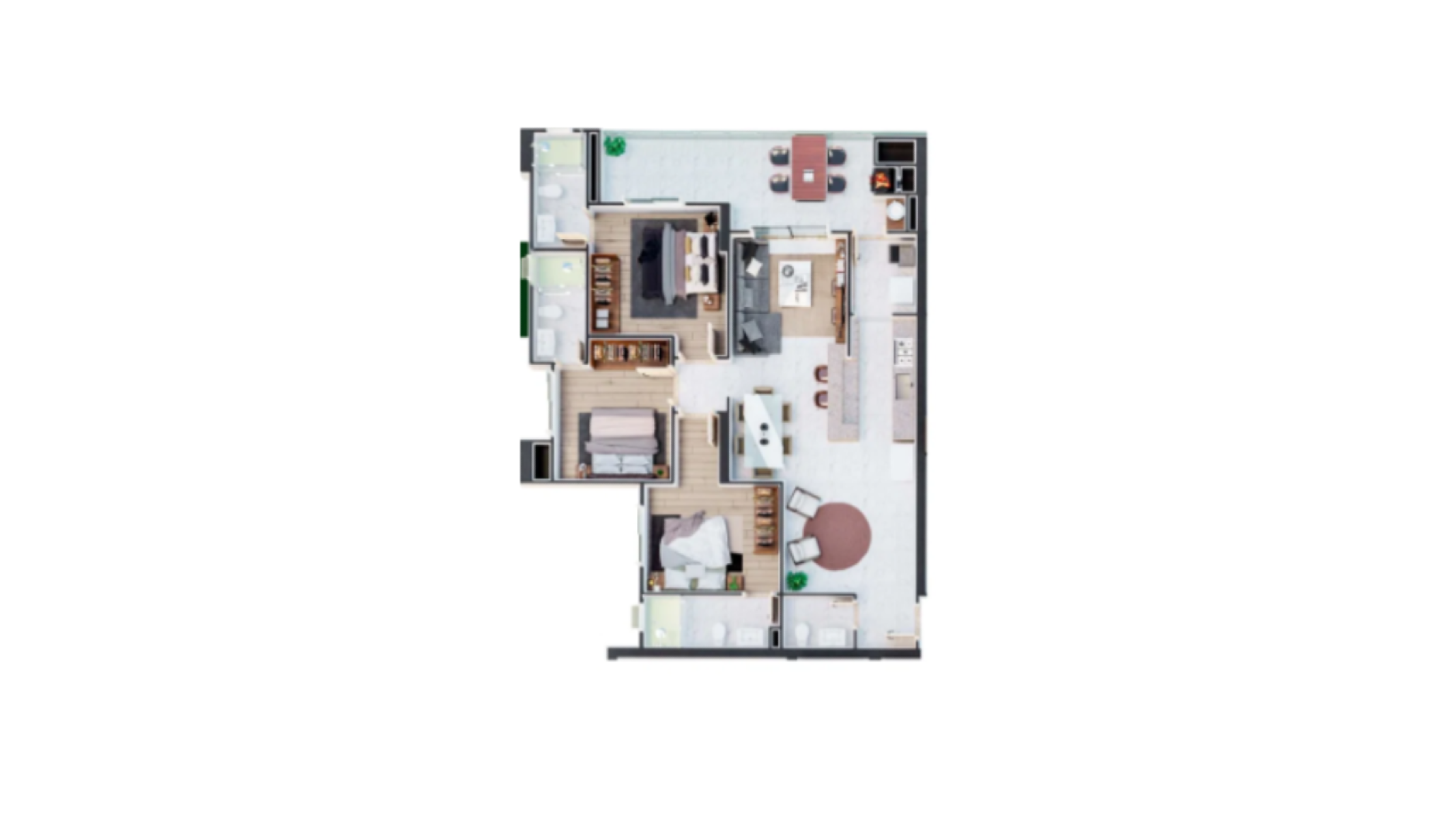 Apartamento com 3 Suítes no Edifício Reserva do Arvoredo no Jardim Dourado em Porto Belo - Planta