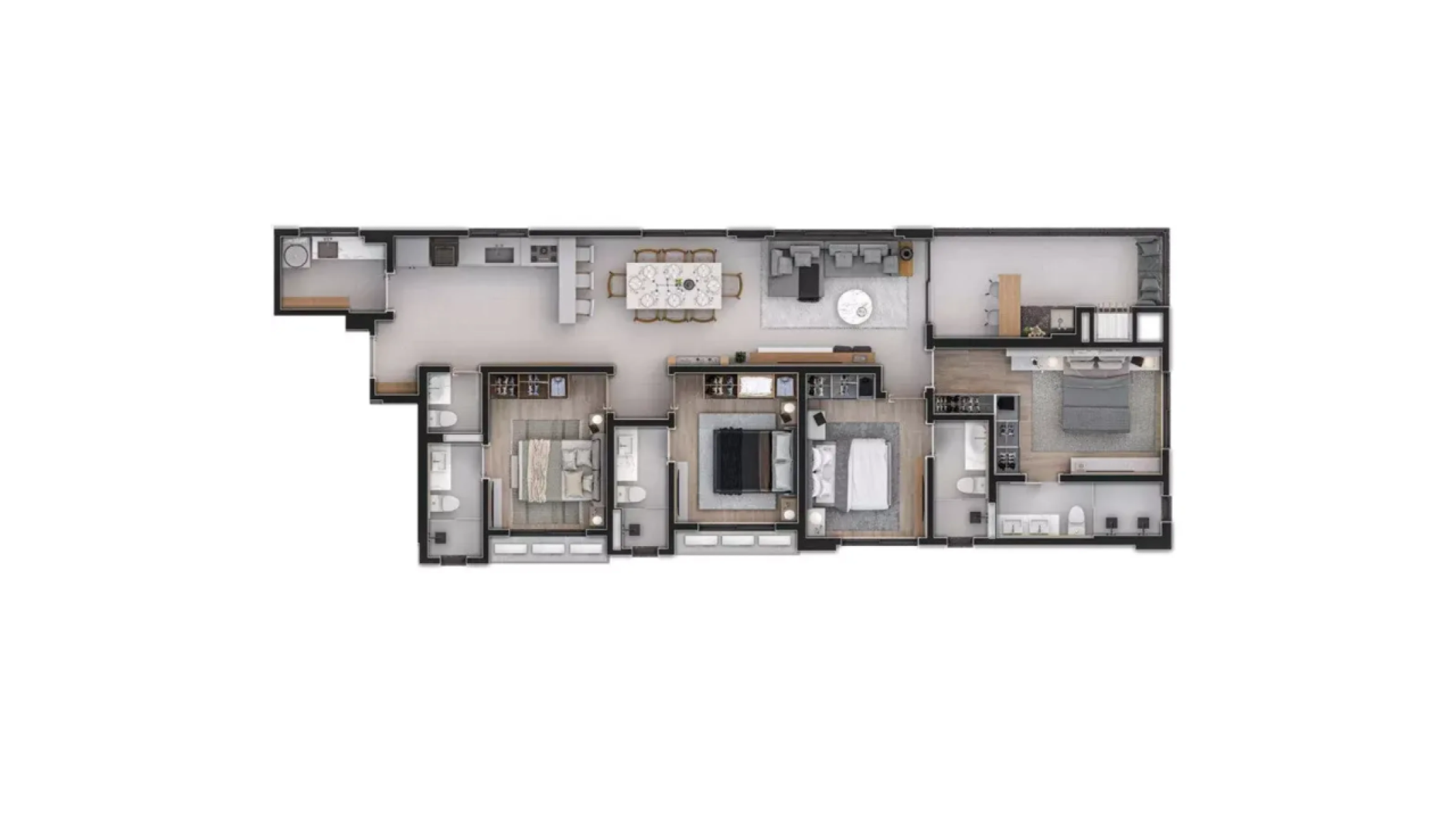 Apartamento com 4 suítes Edifício Piazza Zilli na Meia Praia Itapema - Planta