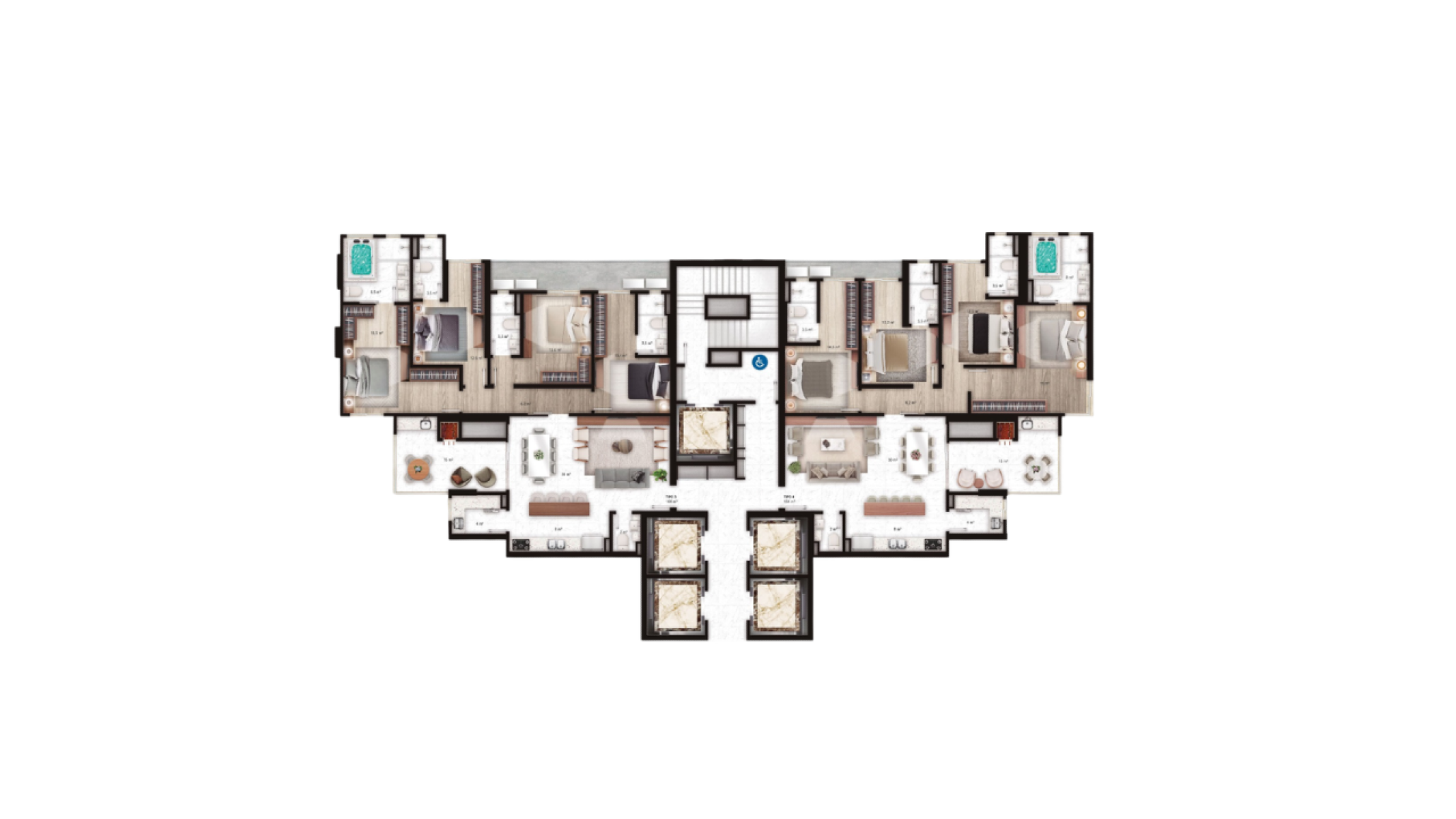 Apartamento 164m² com 4 Suítes no Edifício La Rocca no Centro em Itapema - Planta