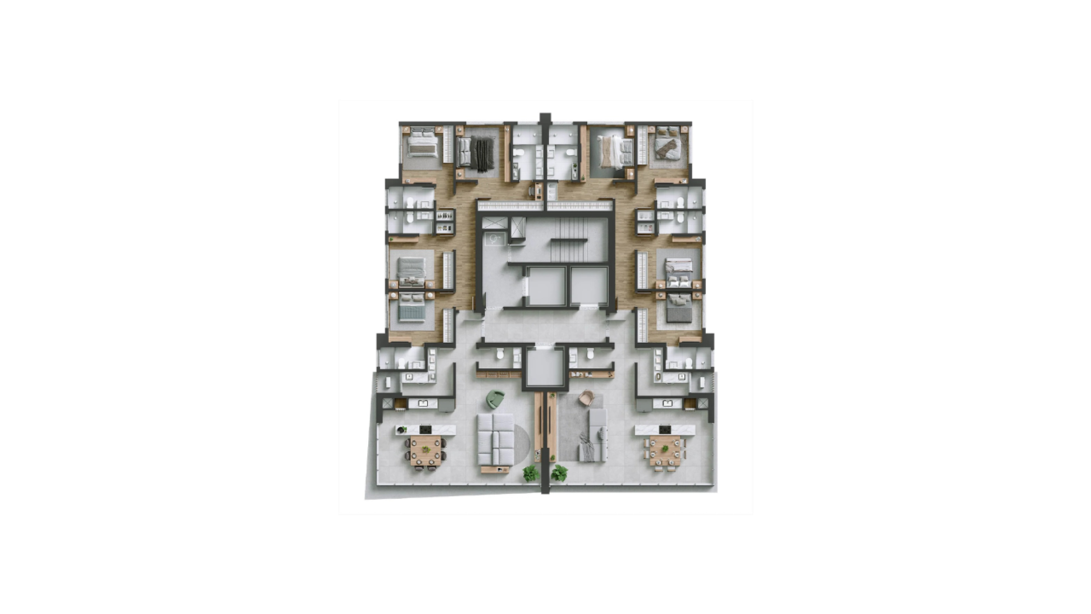 Apartamento com 4 Suítes no High Tower no Centro em Itapema - Planta