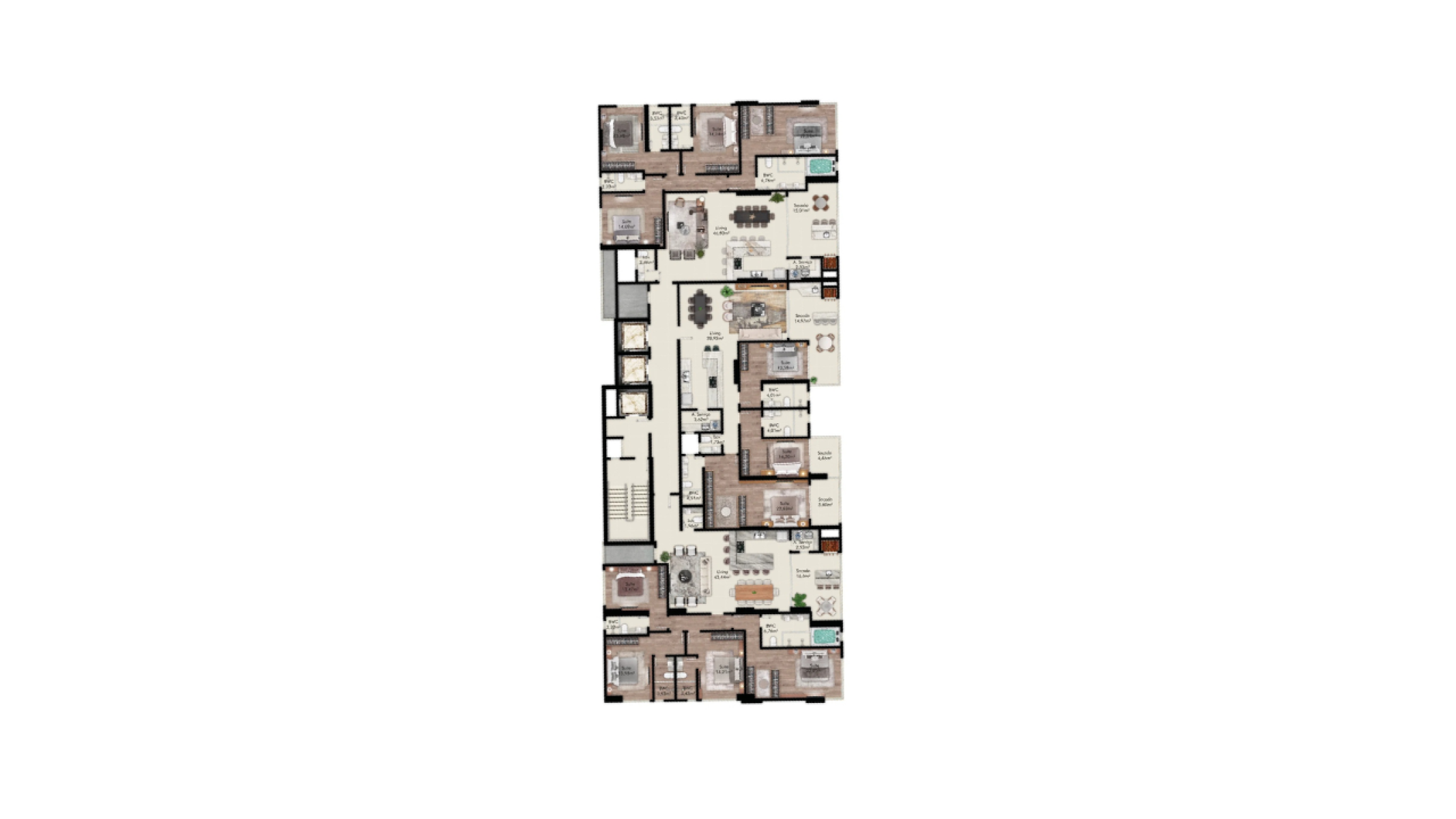 Apartamento com 3 suítes no Edifício Number One no Centro, Itapema - Planta