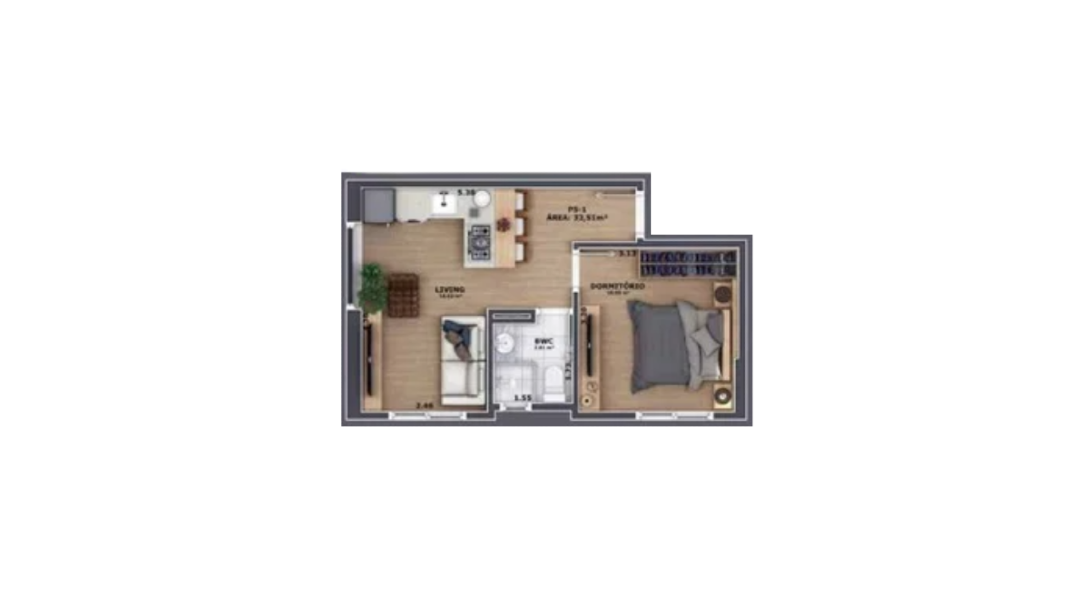 Studio à Venda no Pass Connect no Centro de Itajaí - Planta