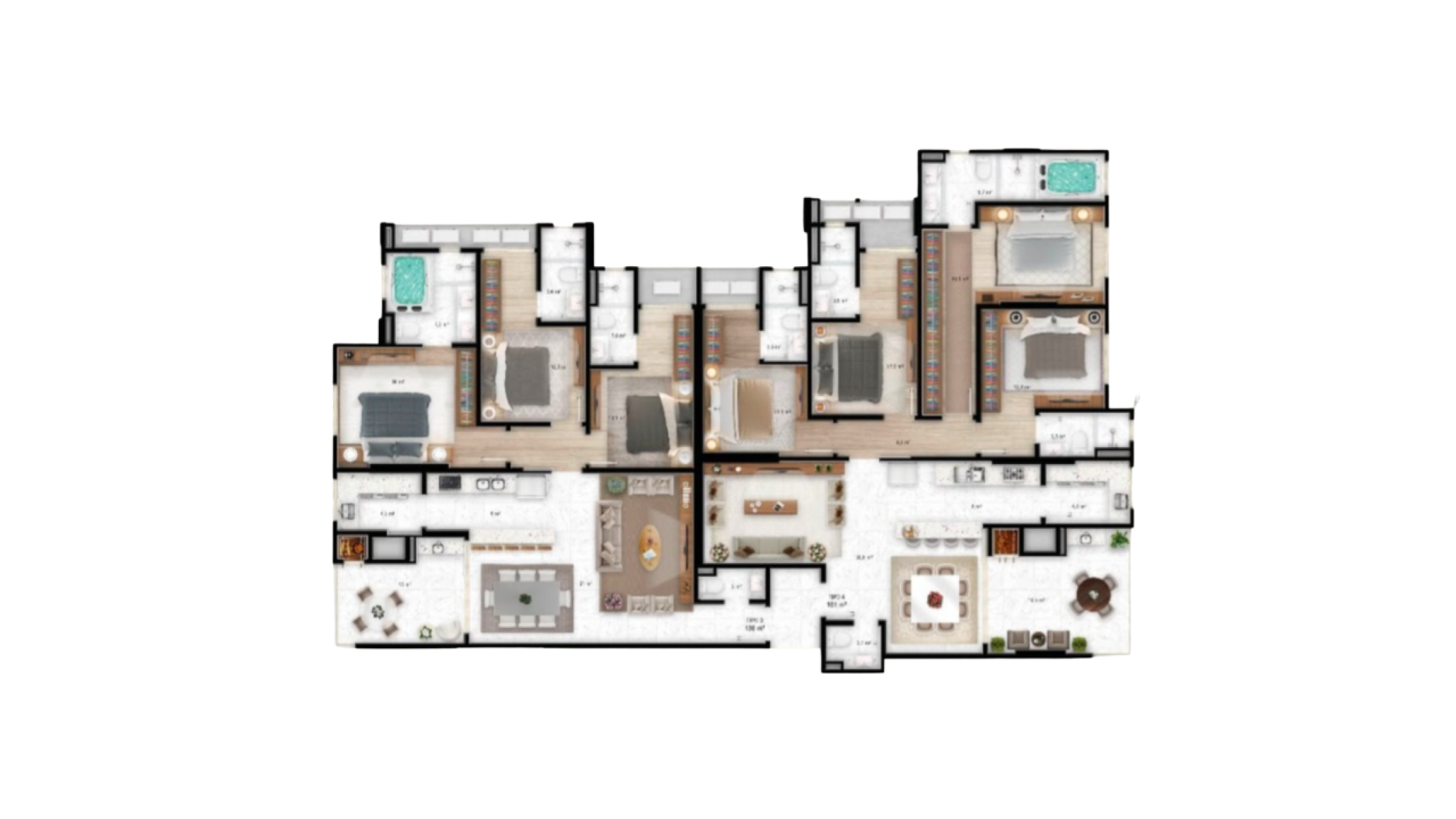 Apartamento com 3 Suítes no Palais Royal em Balneário Perequê, Porto Belo - Planta