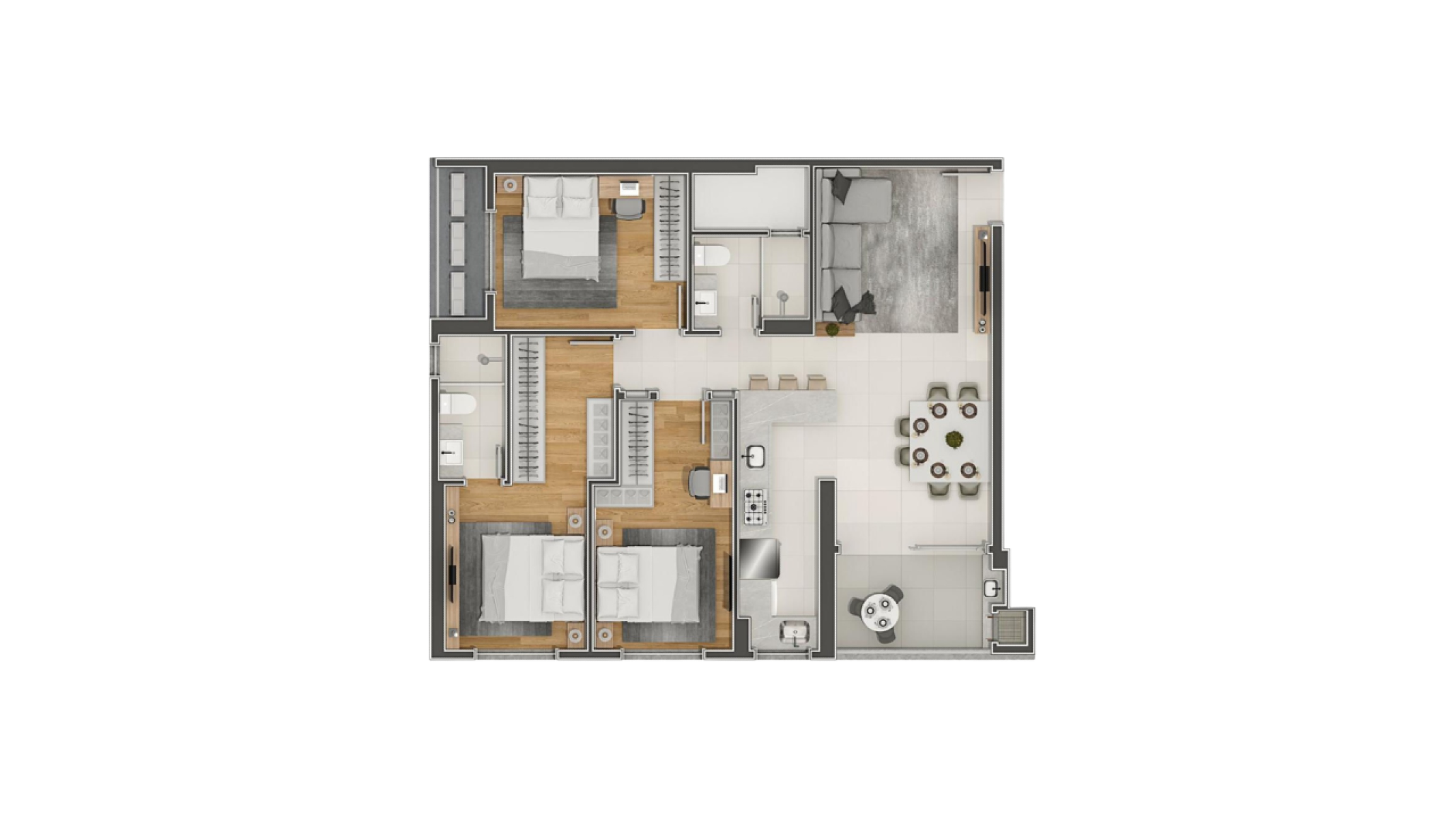 Apartamento com 3 Quartos no Camboriú Boulevard no Tabuleiro em Camboriú - Planta