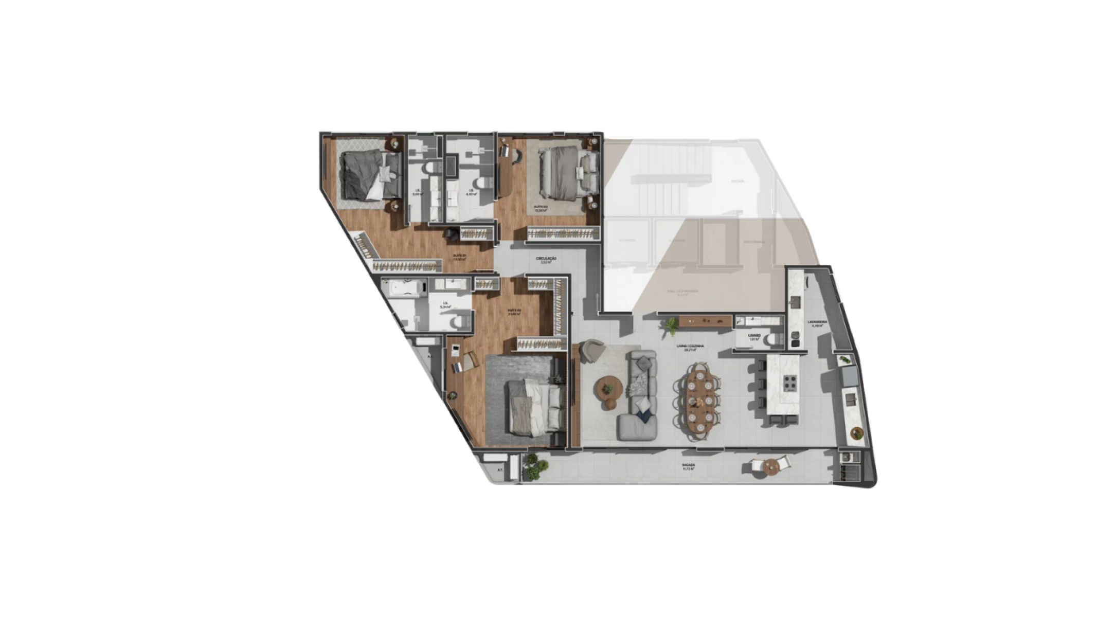Apartamento com 2 Suítes no Residencial Atman no Centro de Itajaí - Planta