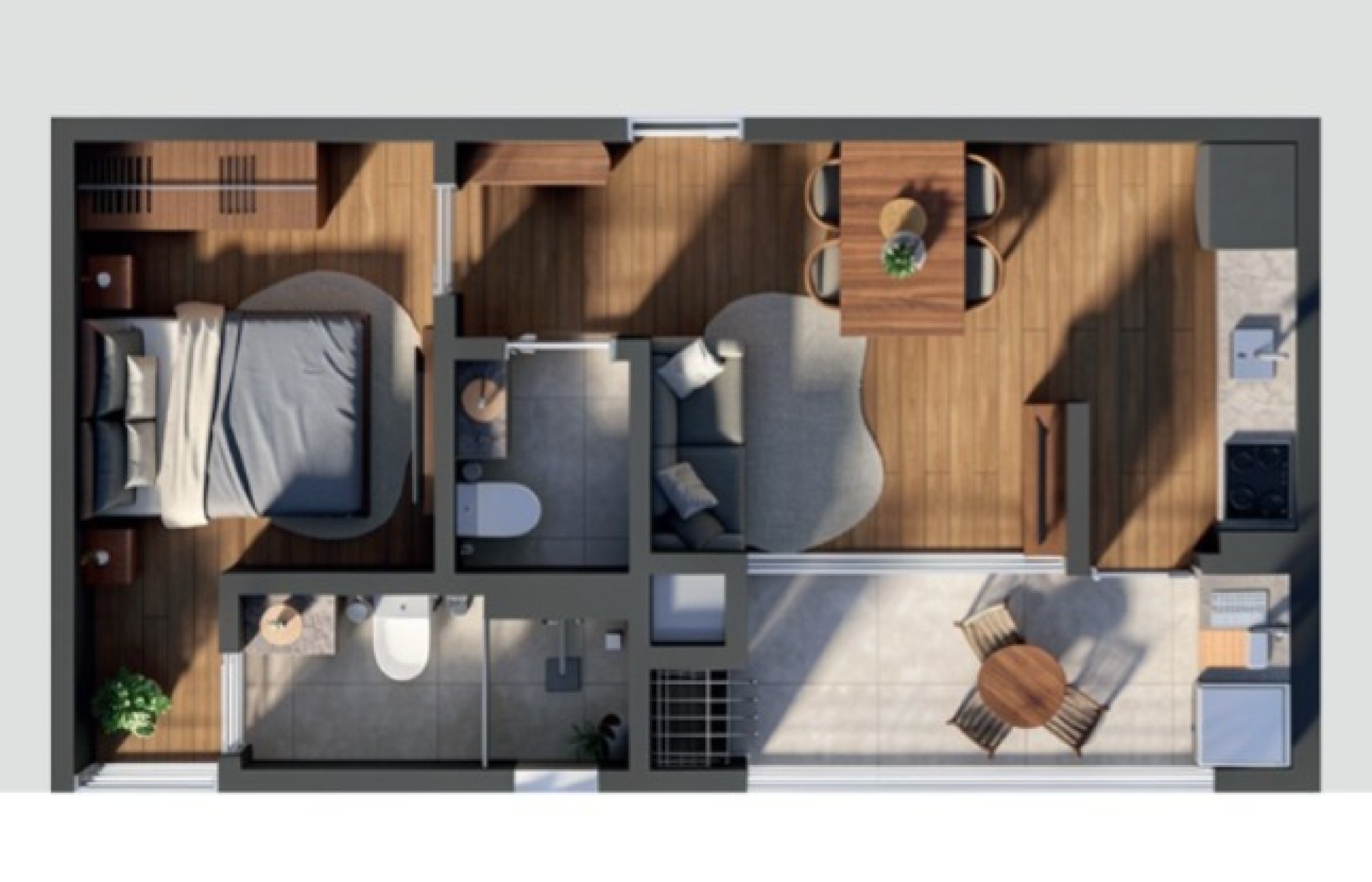 Apartamento com 1 Suíte, Edifício Reserva no Jardim Dourado em Porto Belo - Planta