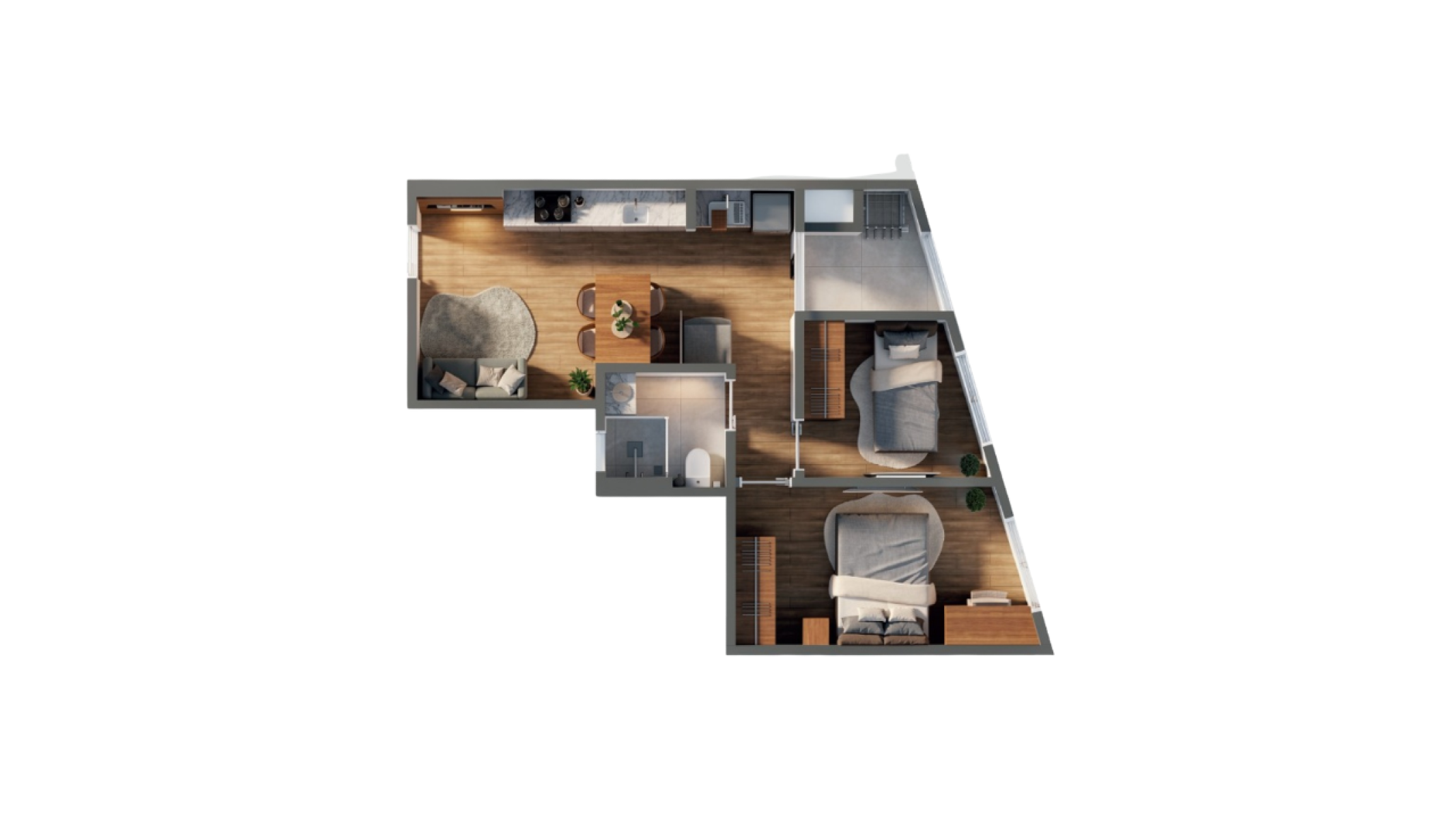 Apartamento com 2 Dormitórios no Edifício Reserva no Jardim Dourado, Porto Belo - Planta