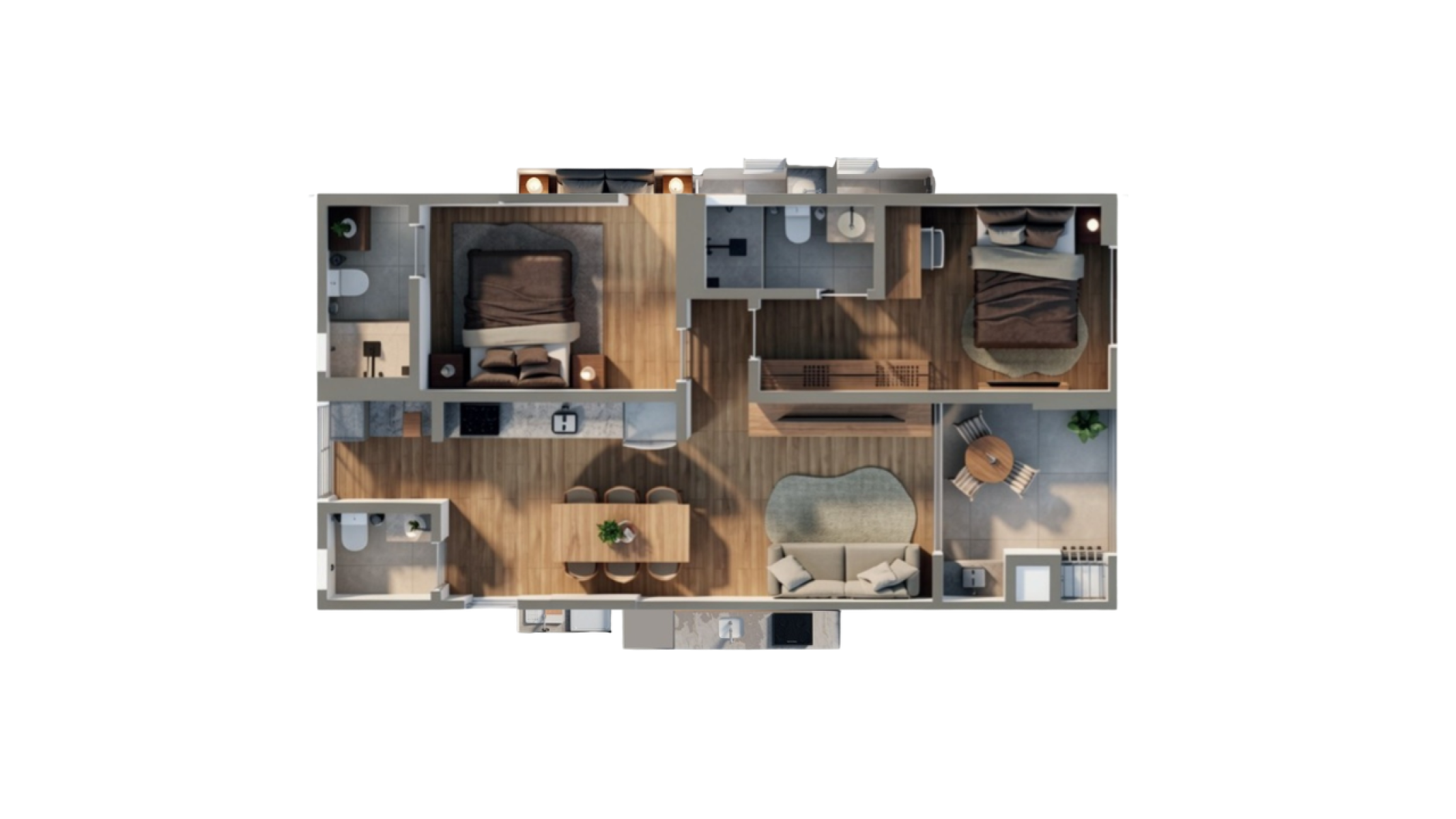 Apartamento 2 Suítes no Edifício Reserva no Jardim Dourado, Porto Belo - Planta